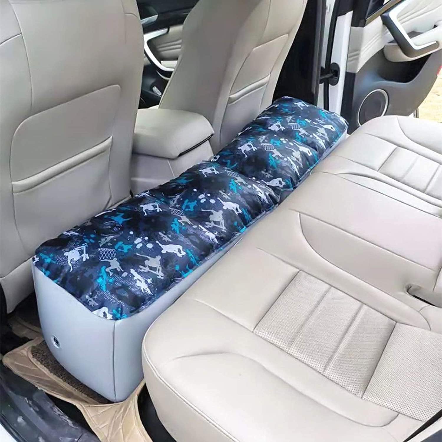 Auto Inflatable Car Travel Mattress Back Seat Gap Pad Air Bed Cushion Camping Air Couch Blue