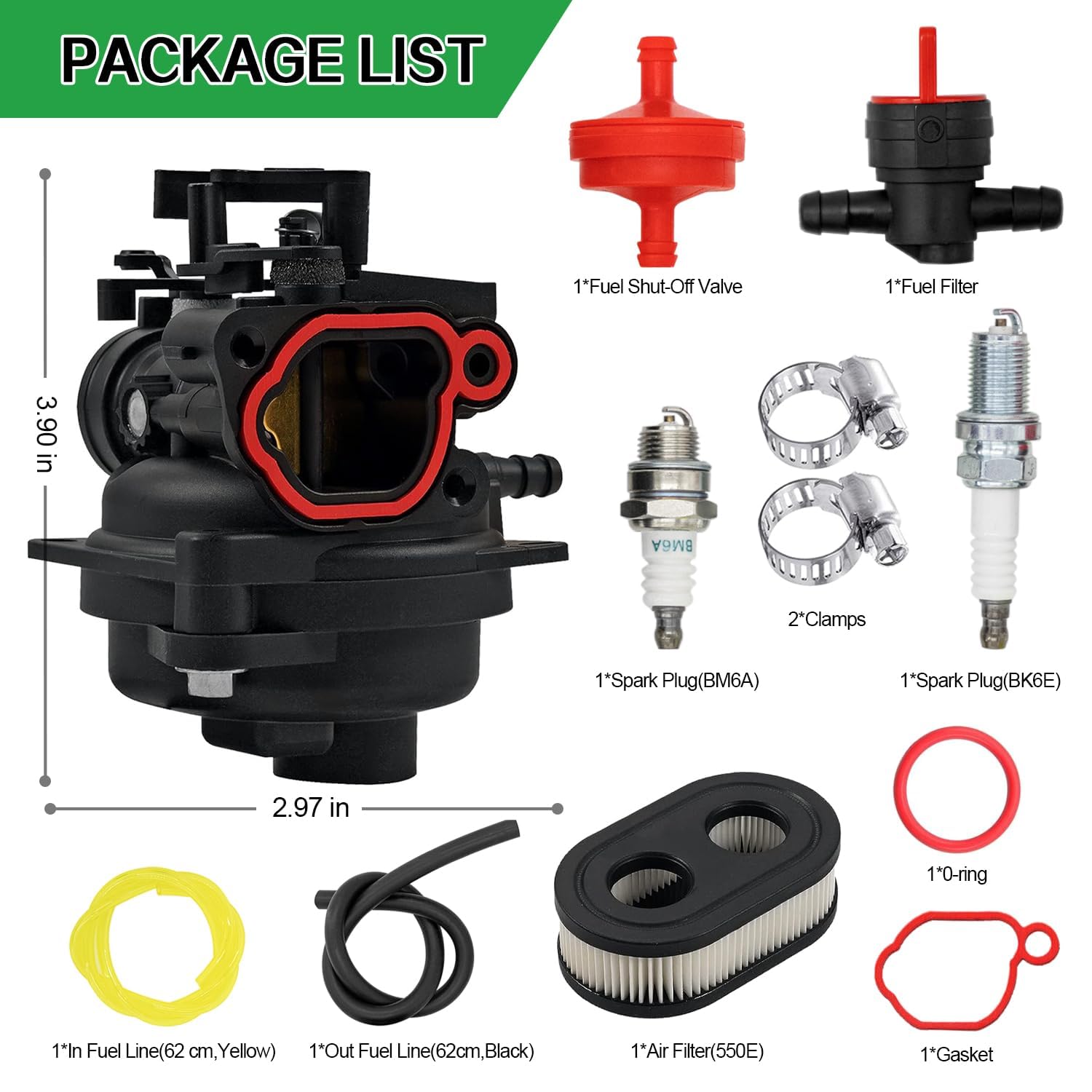 799584 Carburetor Kit – Fits Troy-Bilt TB110, TB200, Craftsman, Poulan Pro 140cc Lawn Mower Engines