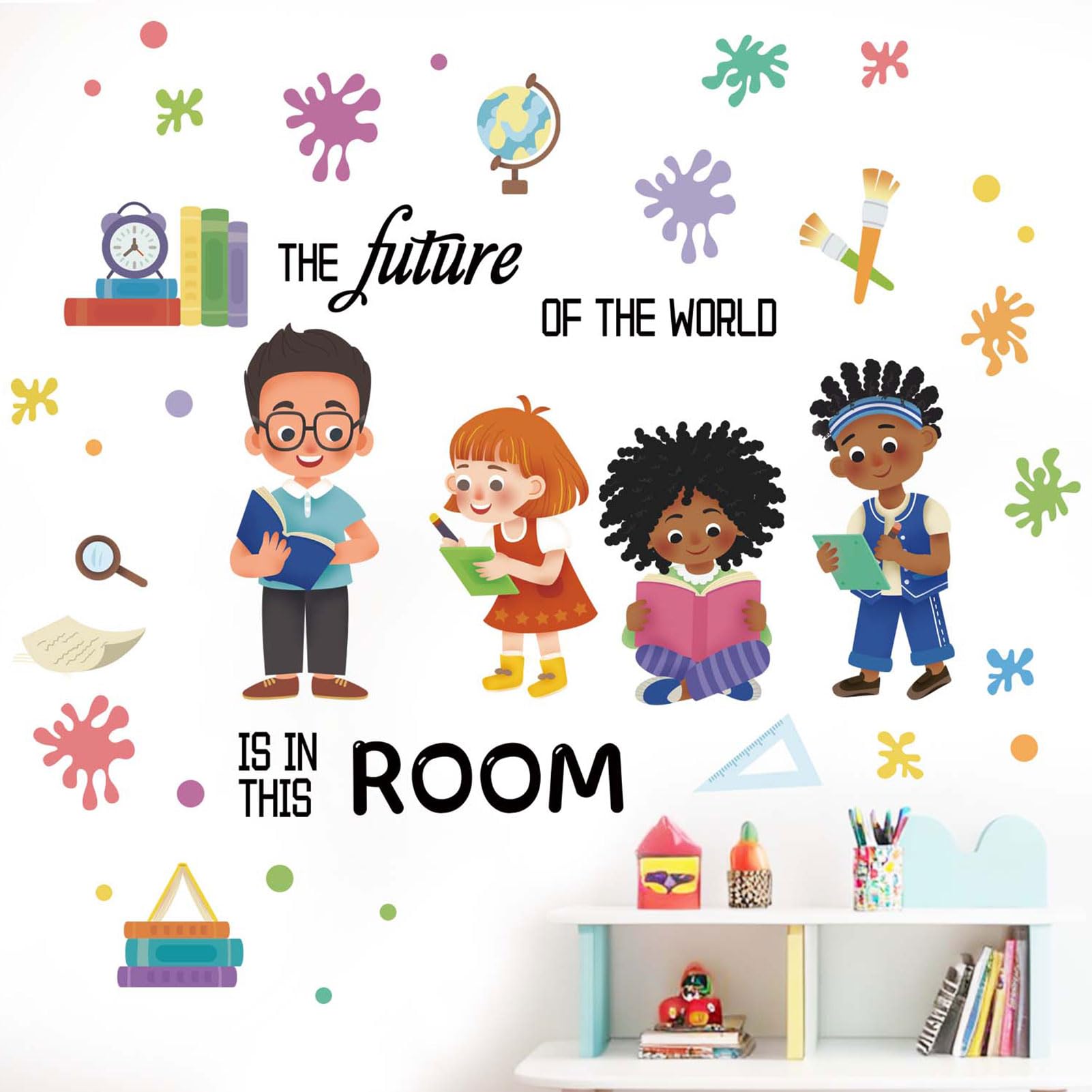 Classroom Reading Wall Stickers for Kids: Peel and Stick Inspirational Quotes Book Read Wall Decals