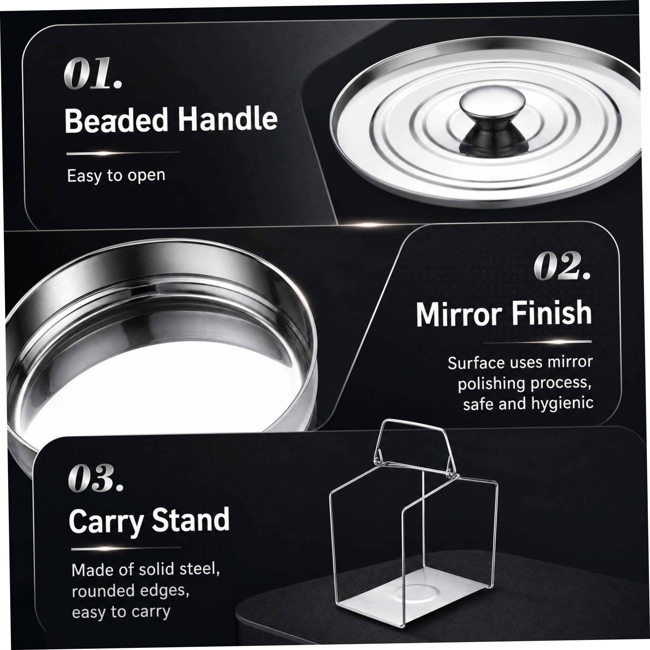 Accesorios para Olla a presión, Cesta de Vapor de Acero Inoxidable de 2 Niveles con Tapa y asa Insertos de Acero para Olla en Bandejas apilables para Verduras, arroz, Carne o Pescado.