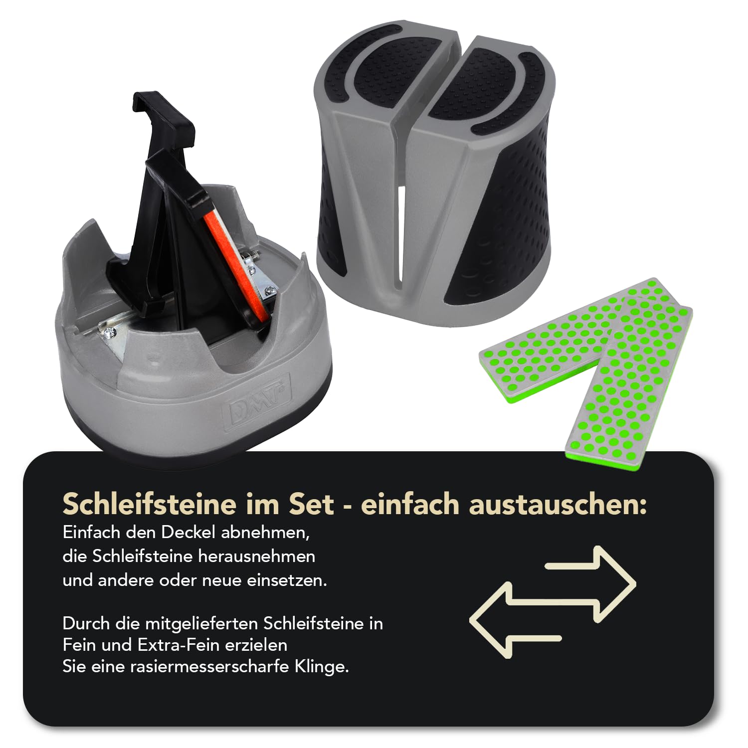 DMT SimpleSharp Classic Bundle Fein & Extrafein | Diamant Messerschärfer für rasiermesserscharfe Klingen mit perfektem Schleifwinkel | Schärft Messer beidseitig mit extraharten Diamant-Steinen