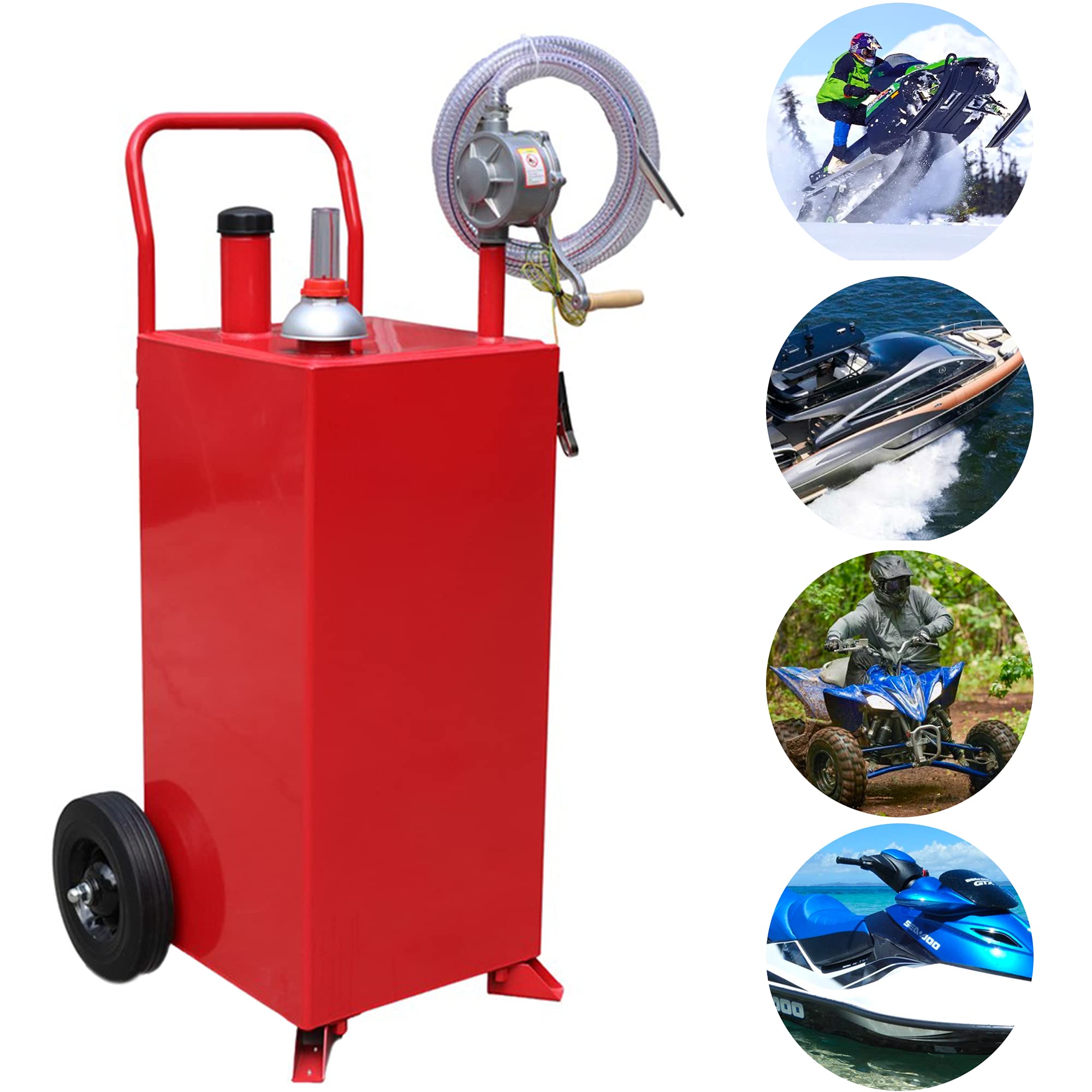 PartsFlow 30 Gallon Portable Gas Caddy Fuel Storage Tank Large Gasoline