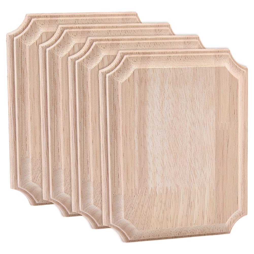 FINGERINSPIRE 4Pcs Unfinished Wooden Plaque 153x122x17mm Rectangle Blank Wooden Signs Burlywood Color Unfinished Wood Craft Base Decorative Hanging Plaques for Home Decor and DIY Craft โ image 1