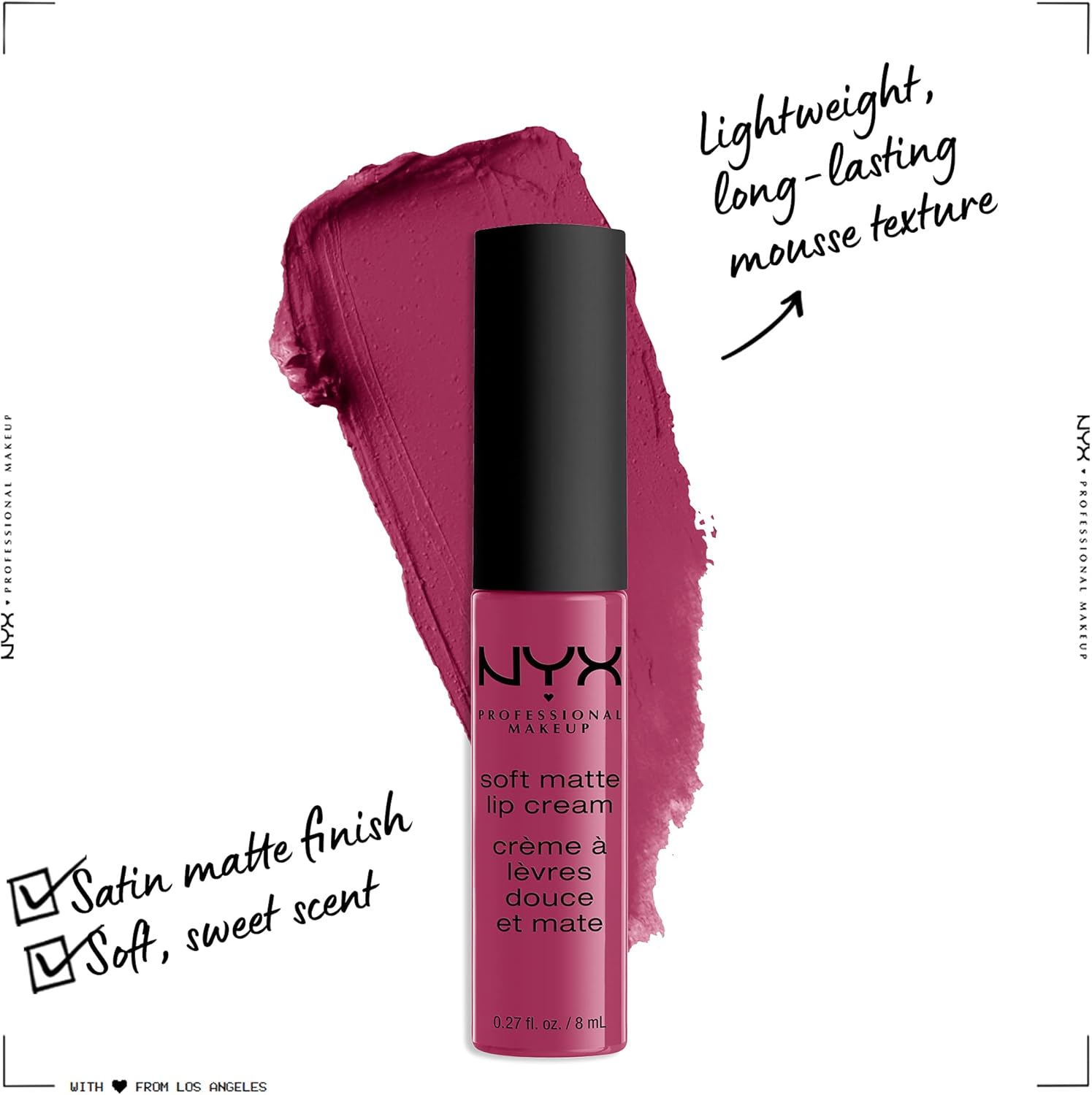 NYX Professional Makeup Soft Matte Lip Cream, Creamy and Matte Finish, Highly Pigmented Colour, Long Lasting, Vegan Formula - Image 3