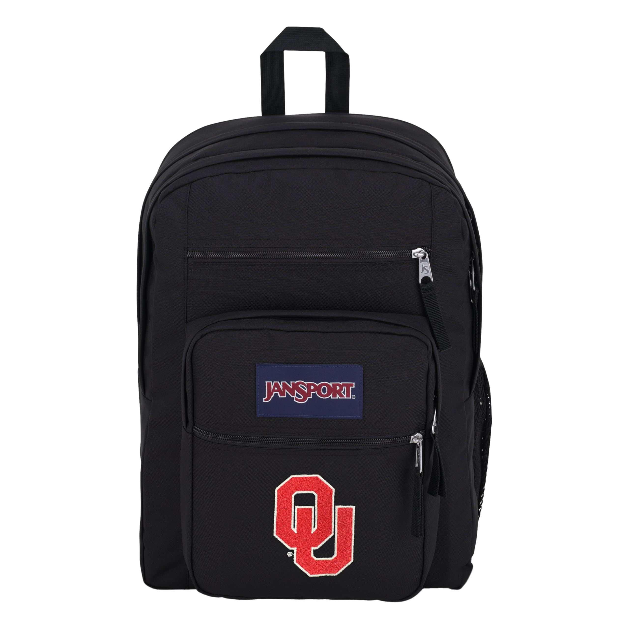 JanSport NCAA Officially Licensed Backpack, Oklahoma Sooners, Big Student with Padded 15-Inch Laptop Sleeve, 2 Compartment Computer Bag with Bottle Pocket &amp; Haul Handle, Book Rucksack, Black
