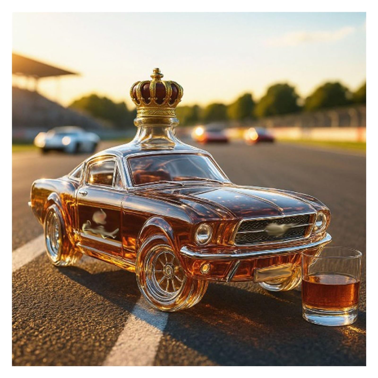 Amazon.com | BEHJSLQBE Whisky bottle car shape novel glass