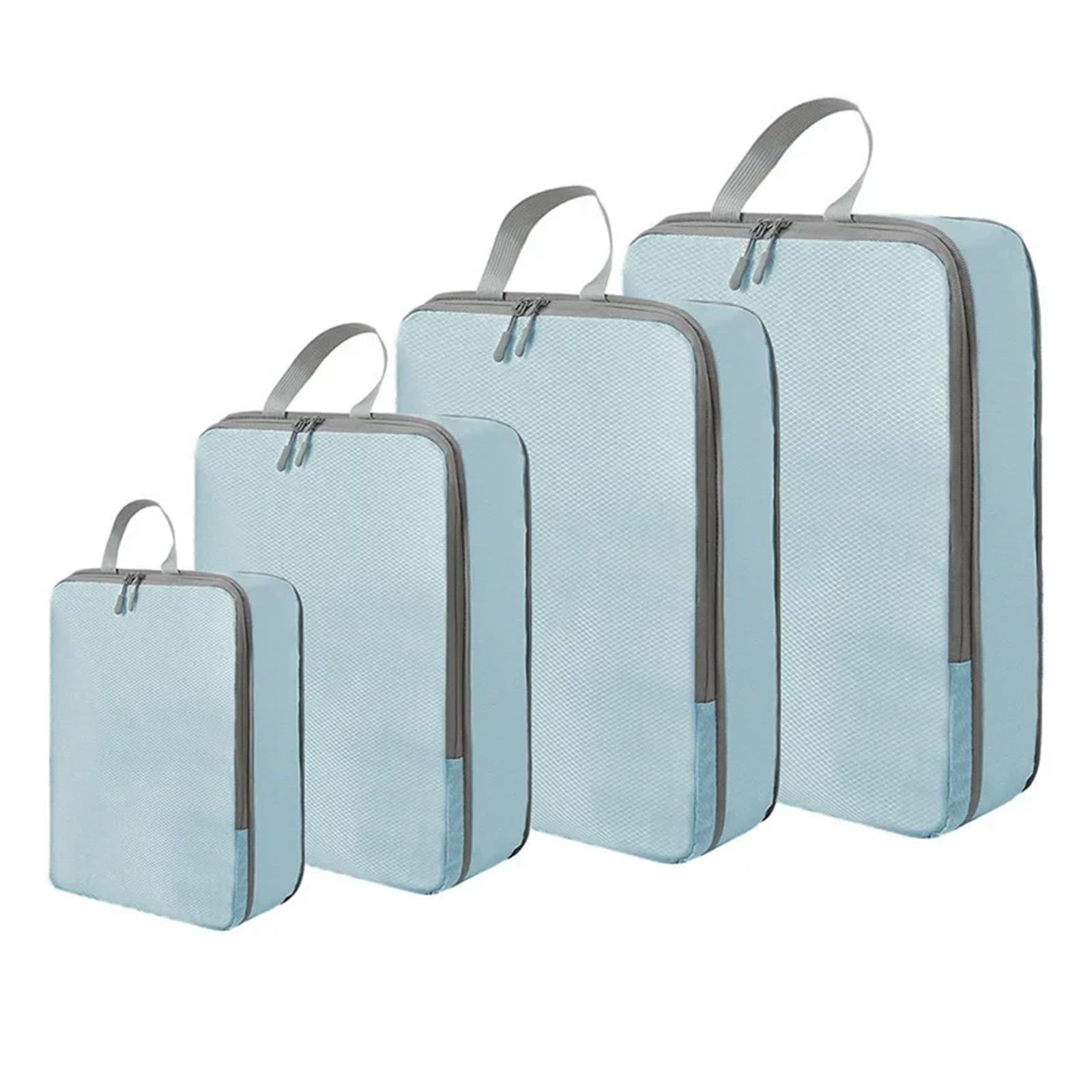 Organizer Valigia Set di borse portaoggetti a compressione impermeabili, organizer in rete nylon for viaggi, campeggio e cubi for riporre bagagli nell'armadio casa(Blue)