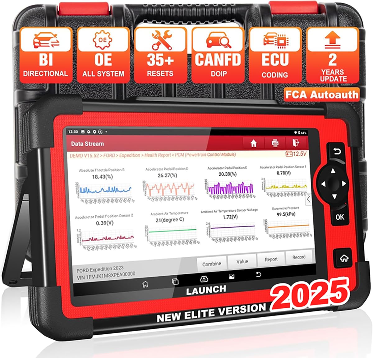 LAUNCH Scanner CRP909E OBD2 Scan Tool, Full System Car Diagnostic Tool with 15 Reset Functions, SAS/DPF/IMMO/ABS Bleed/TPMS Relearn Code Reader, Auto VIN Scan, One-Click Update OBD2 Scanner