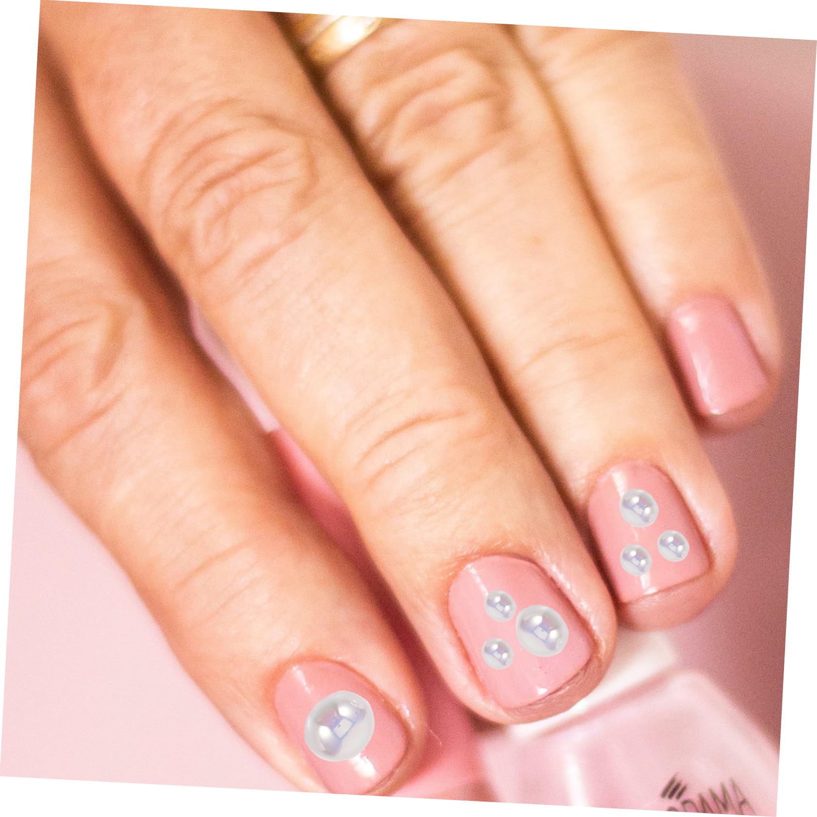 FRCOLOR DIY Nail Art Charms Pearl Nail Charms Set Half Round Pearls Decorative for Women