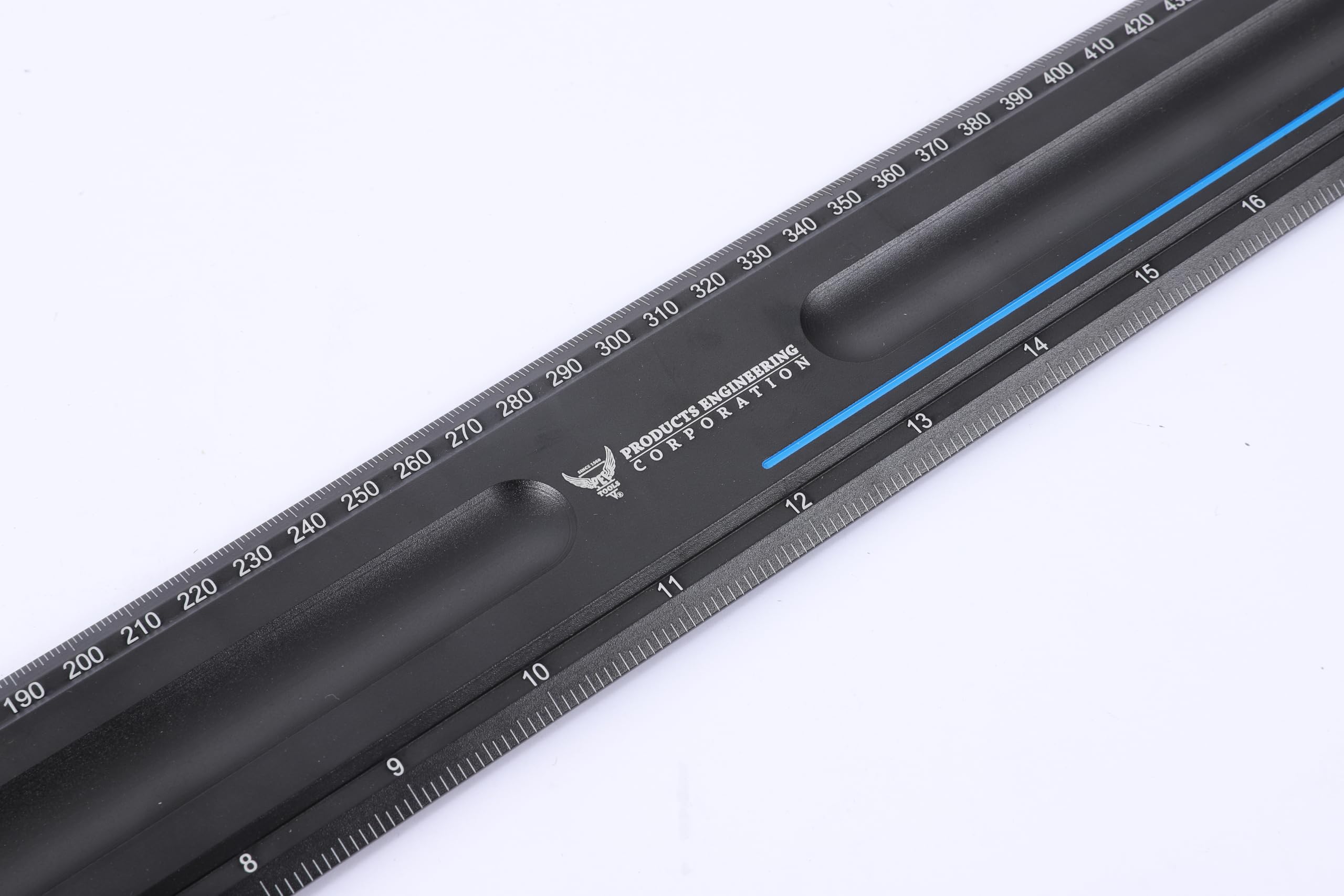 PEC Tools Righello a T quadrato in alluminio, 61 cm, per la lavorazione del legno, graduazioni incise al laser