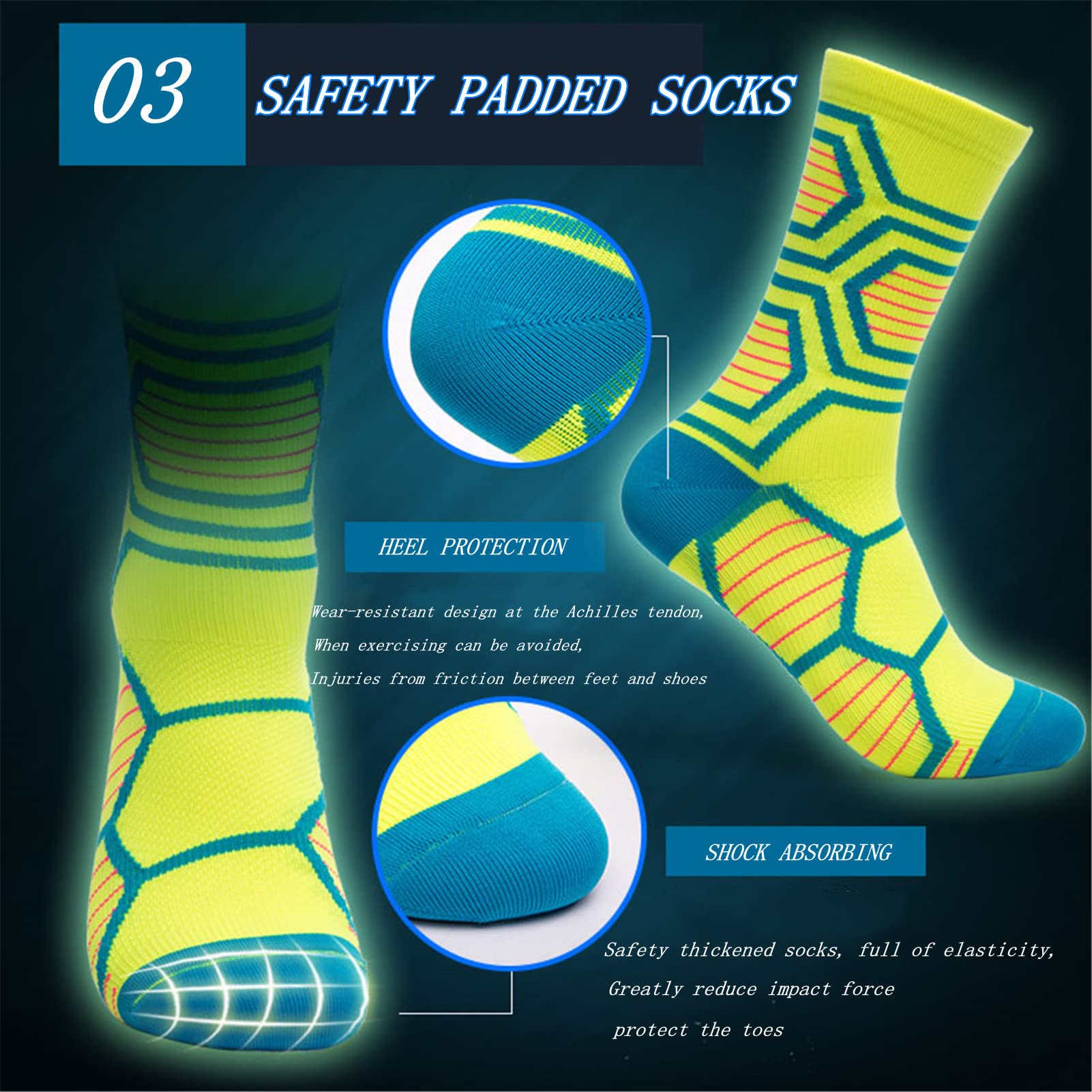 4 Paia Calzini Grip Per Calcio - Uomo 39-44, Antiscivolo, Traspiranti, Per Sport Come Basket E Corsa