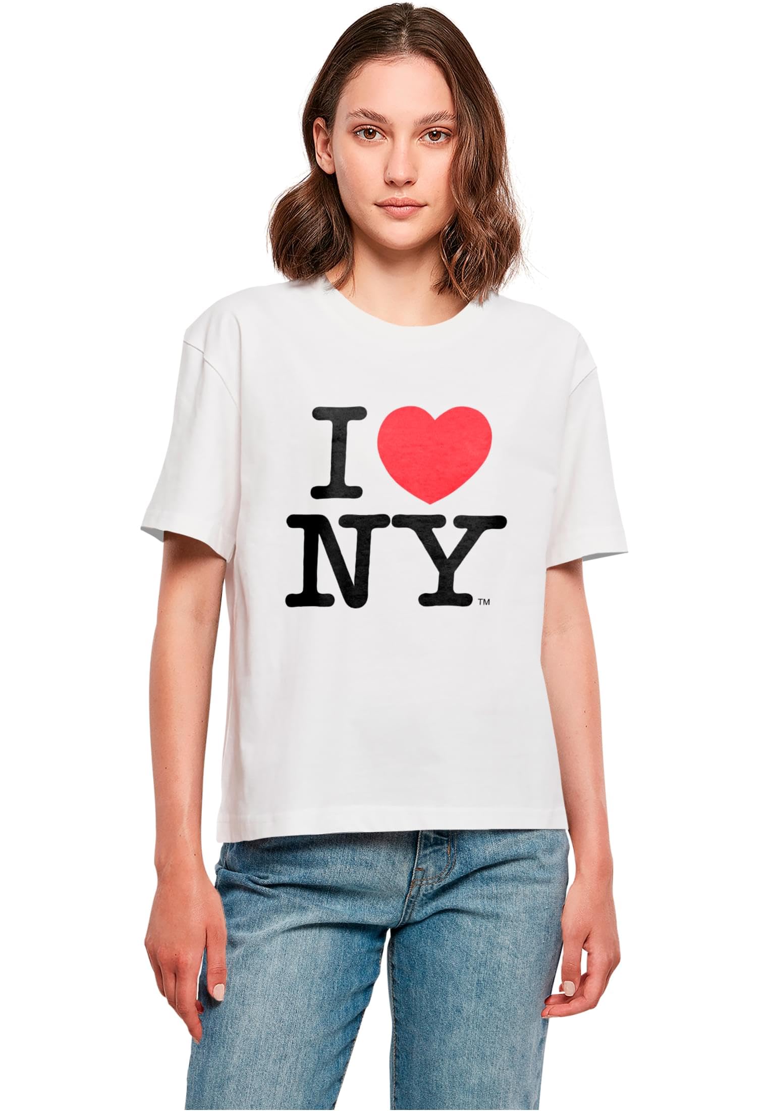 Merchcode Women's Blanc T-Shirt I Love Ny