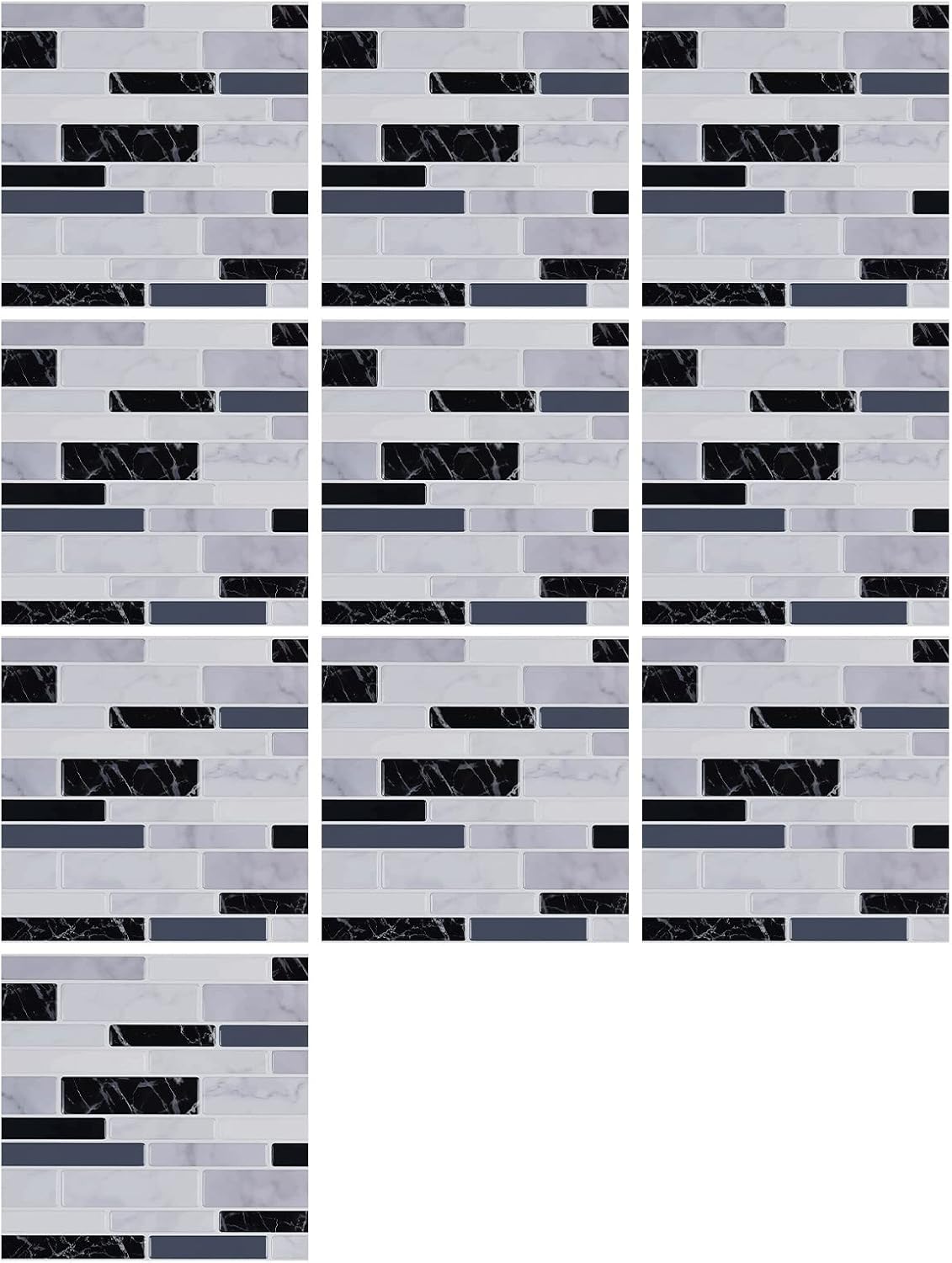 Azulejos de mosaico de metal autoadhesivos 3D para cocina, azulejos autoadhesivos para salpicaduras de cocina y baño, 8 pulgadas