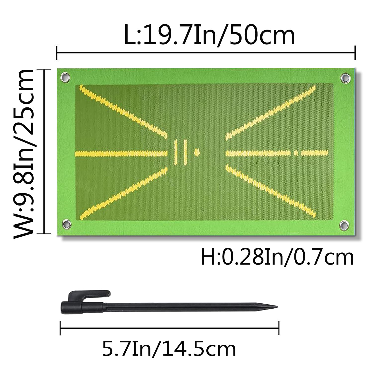Alfombrilla de Golf Portátil, Alfombrilla de Entrenamiento de Golf para Detección de Swing Batting, Tapete de Golpe de Golf para El Análisis de Detección de La Ruta de Oscilación, 50 * 25cm