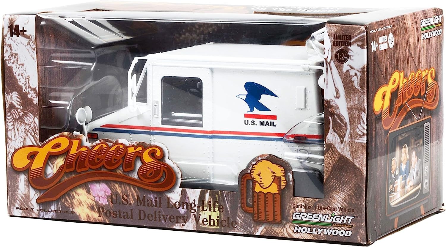 U.S. Mail Long-Life Postal Delivery Vehicle (LLV) White (Cliff Clavin's) Cheers (1982-1993) TV Series 1/24 Diecast Model by Greenlight 84151