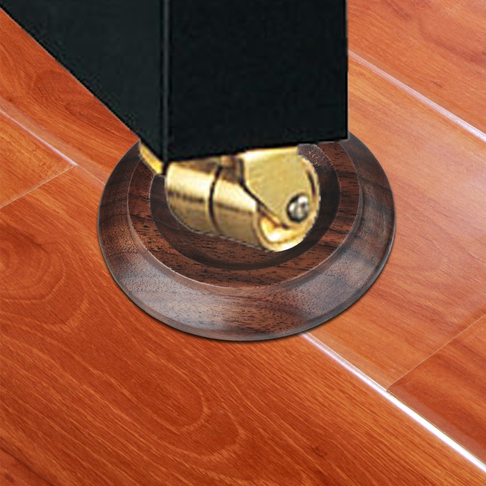 Platos protectores de madera para patas de piano KingPoint (juego de 4 unidades), Black walnut