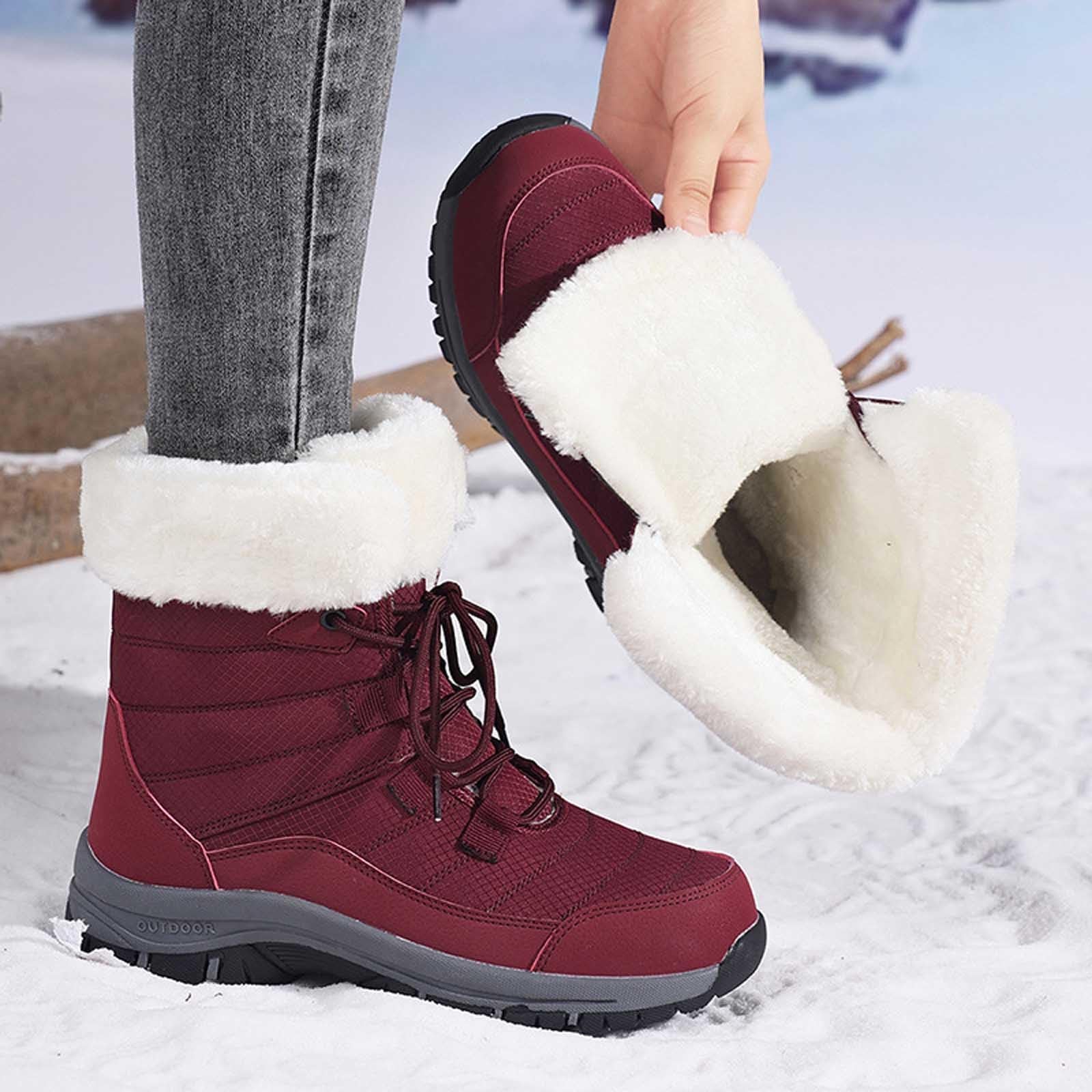 Générique Ski Femme Boots Neige Bottes Coffret Echarpe Botte Hiver Homme Chaussures Randonnée Grand Froid Chaussure De Pour Combinaison Écharpe Leopard Fourrées Imperméable Bottine Châle Après