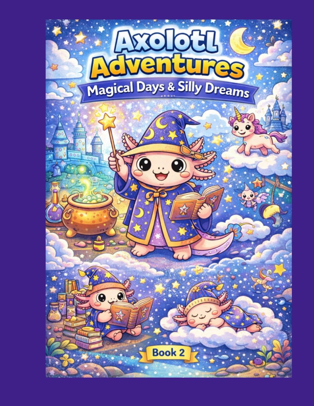 Axolotl Adventures: Magical Days & Silly Dreams: A Super Cute Coloring Book of Cozy Magic, Fantasy & Imagination