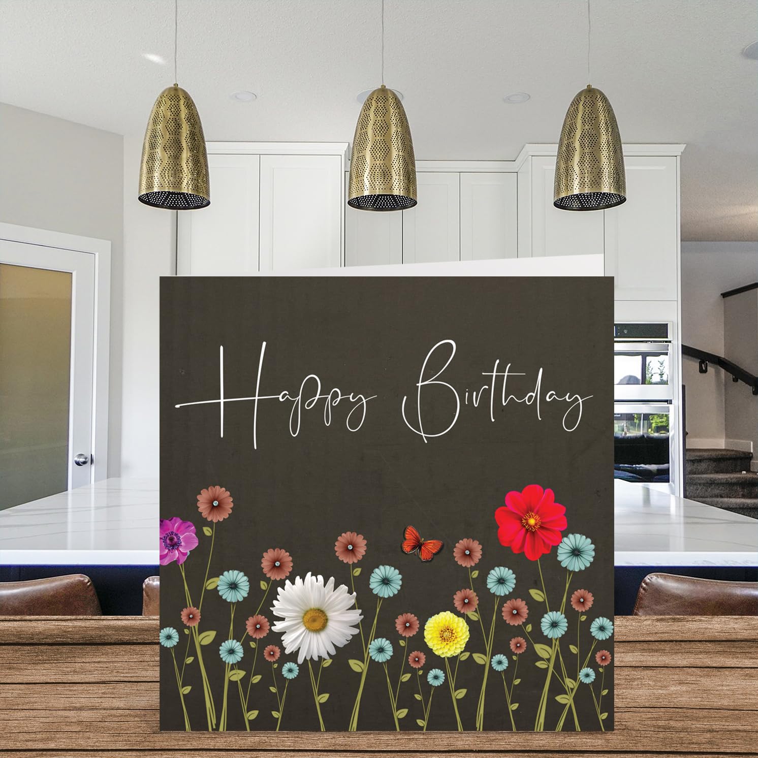 Geburtstagskarte Für Frauen – Floral Blooming Flowers Design, 145x145 Mm, Blanko Innen