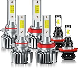 Car Light Bulbs Fit For Ford Escape 2017-2023,High Beam Low Beam and Fog Light Bulb Combo,40000LM 6500K White 600% Brightness,Plug-and-Play, 50000Hr Lifespan,Pack of 6