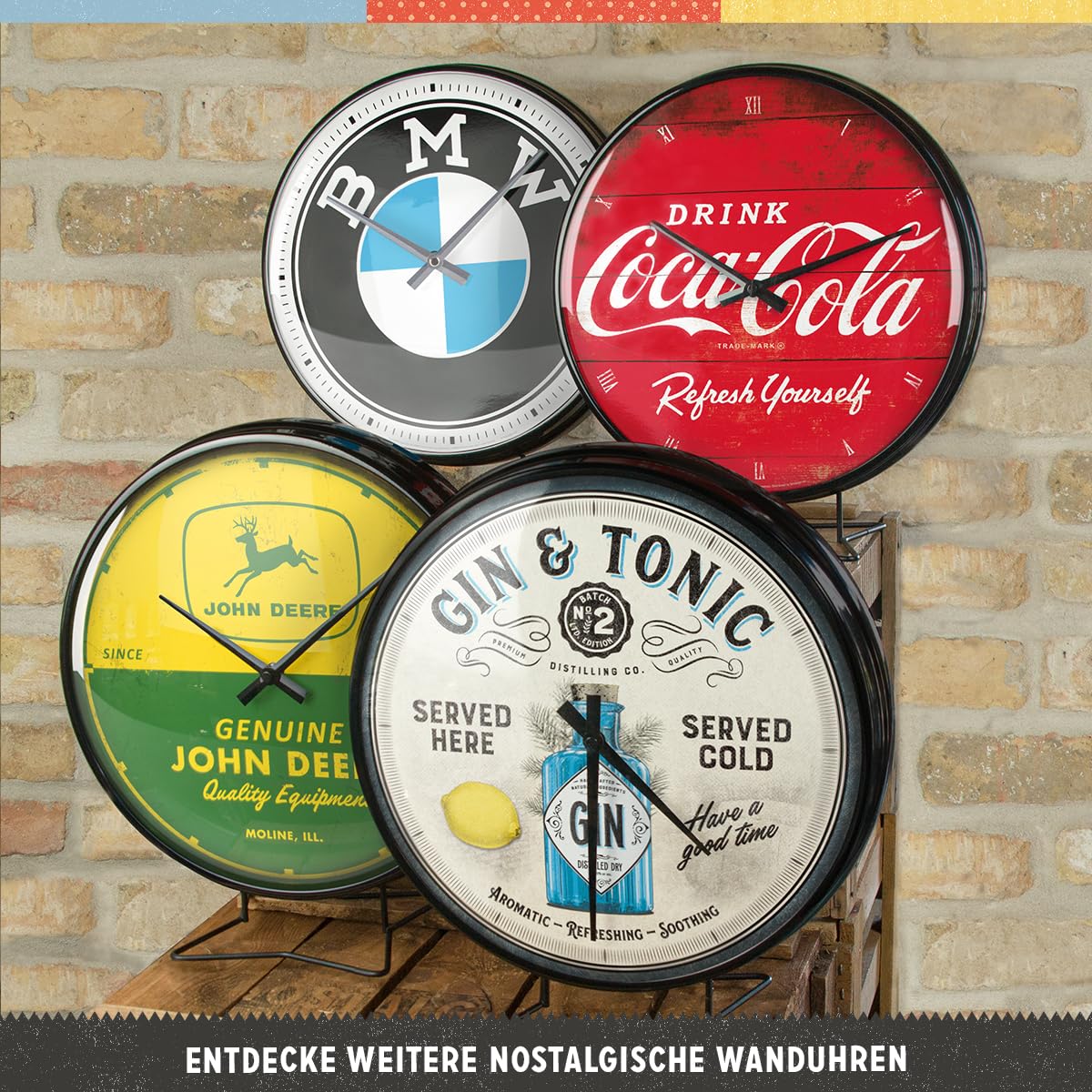 Nostalgic-Art Retro Wanduhr, Ø 31 cm, Shelby – American Muscle Cobra 427