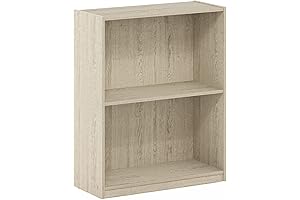 Furinno Gruen Two-Tiered Open Shelf Bookcase Metropolitan Pine