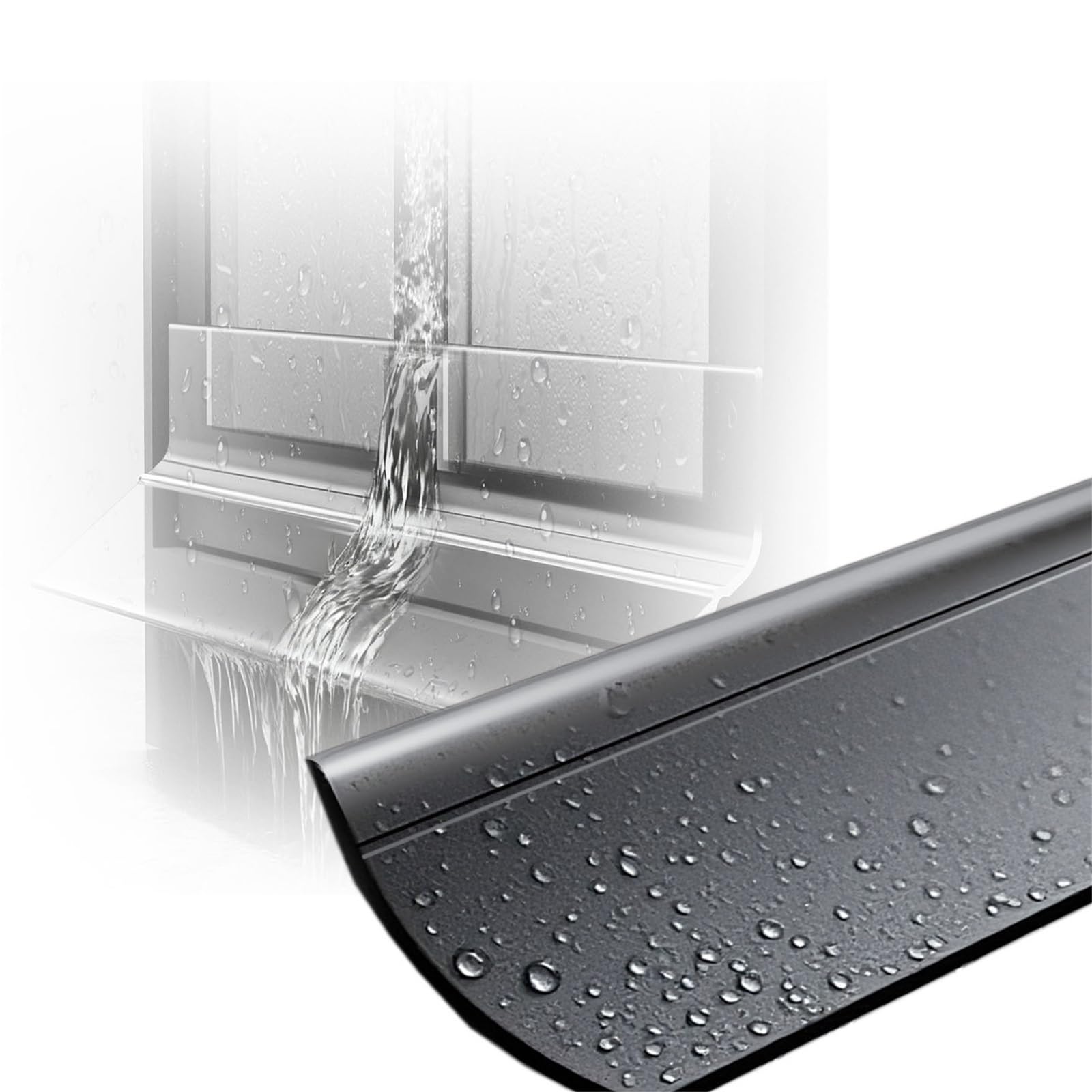 Evita filtraciones de lluvia con la barra autoadhesiva para ventanas y goteos de puertas, 8 uds