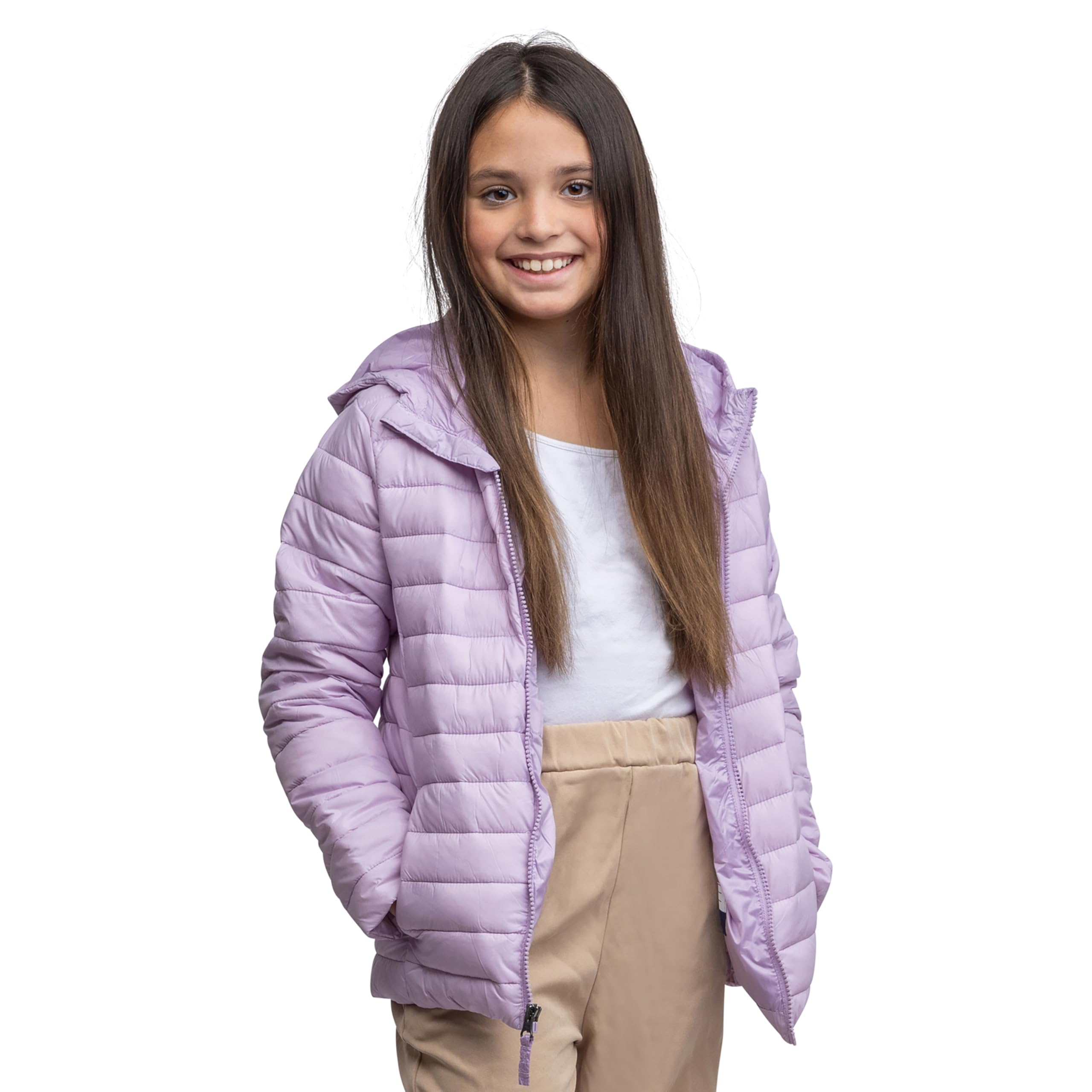 Lands' End Kids Full Zip Lightweight Thermoplume Hooded Jacket (S-XL)