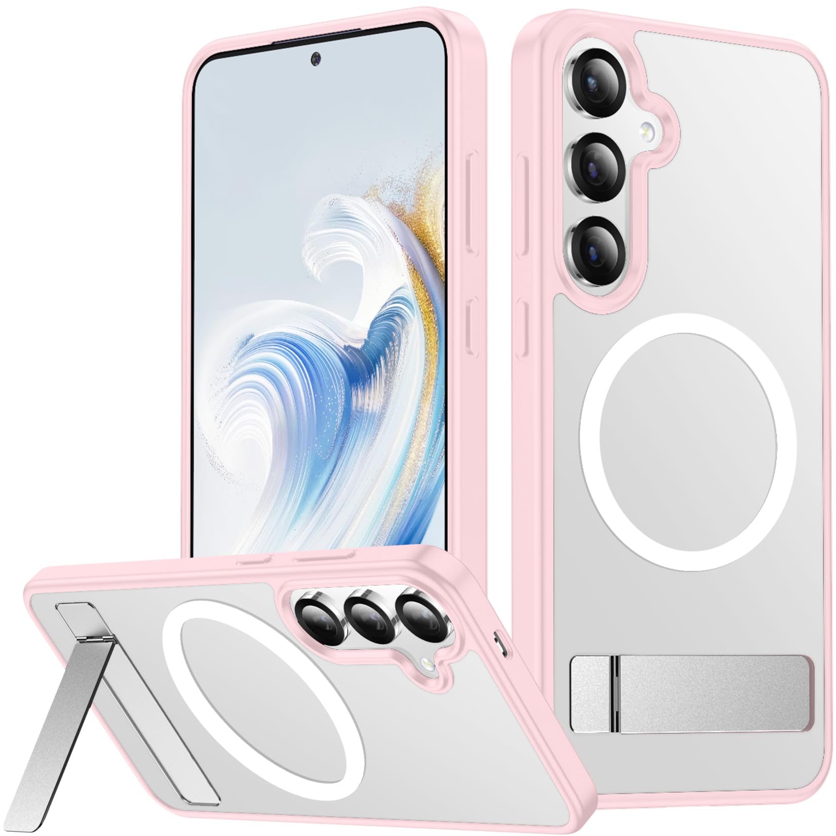 SPIDERCASE for Samsung Galaxy S25 Plus Case, Built-in Stand, Pink