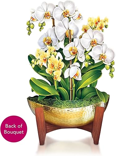 Miniatura 9 de Freshcut Paper Tarjetas desplegables, orquídea serenidad, ramo de flores de tamaño real de 12 pulgadas, tarjetas de felicitación emergentes 3D,