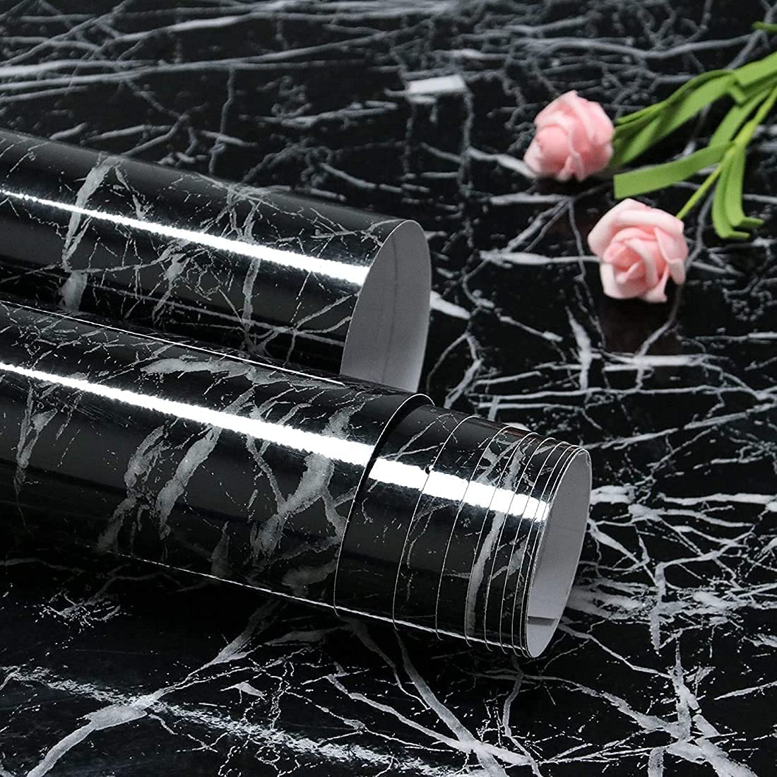 60CM X 200CM Kitchen Wallpaper Oil Stain Proof, Waterproof Self-Adhesive Wall Stickers for Kitchen Anti-Mold and Heat Resistant Aluminum Backsplash Wallpaper Decoration Home Decor (Black) (B0C6QHQWYD) Amazon Price History, Amazon Price Tracker