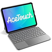Inateck Custodia Tastiera per iPad 11a, 10a Gen, iPad 10a (10,9″), 11a Gen (2025 A16), Air 11″ M3, M2, Air 6, 5, 4a, Pro 11 4a-1a, Tastiera Ultralight Rimovibile con Touchpad, Grigio AceTouch