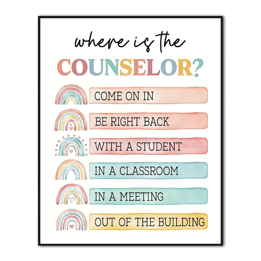 amazon-com-school-counseling-office-sign-door-school-counselor-wall-decor-where-is-the-counselor-wall-art-print-gift-for-counselor-therapy-office-decor-counseling-poster-8x10-inch-unframed-home-kitchen