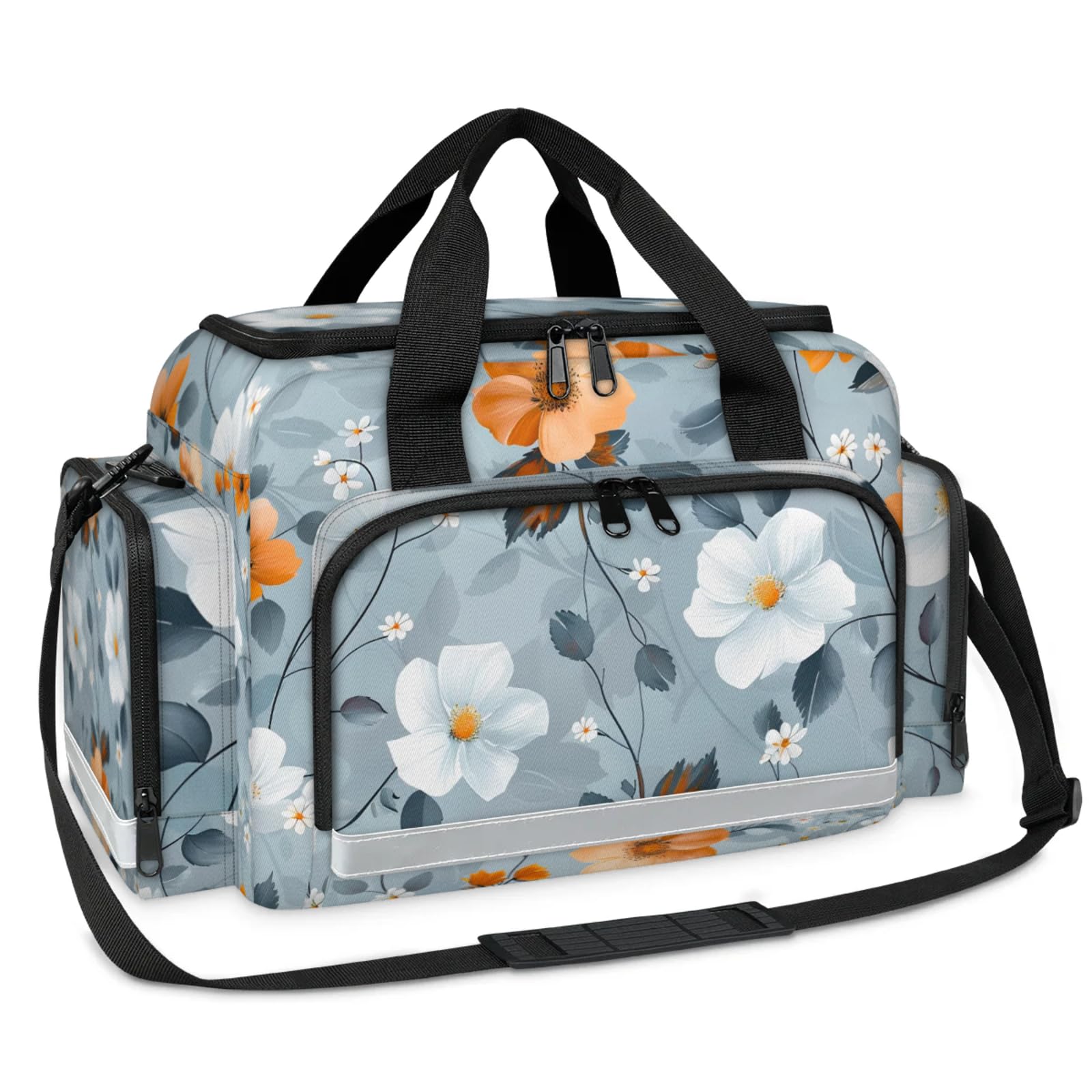 GzLeyigou First Aid Bags Empty, Mystical Flower Emergency Bag First Aid Kit Multiple Compartment Kit Carrier On Call Trauma Bag For Paramedics Emergency Medical Supplies Kit