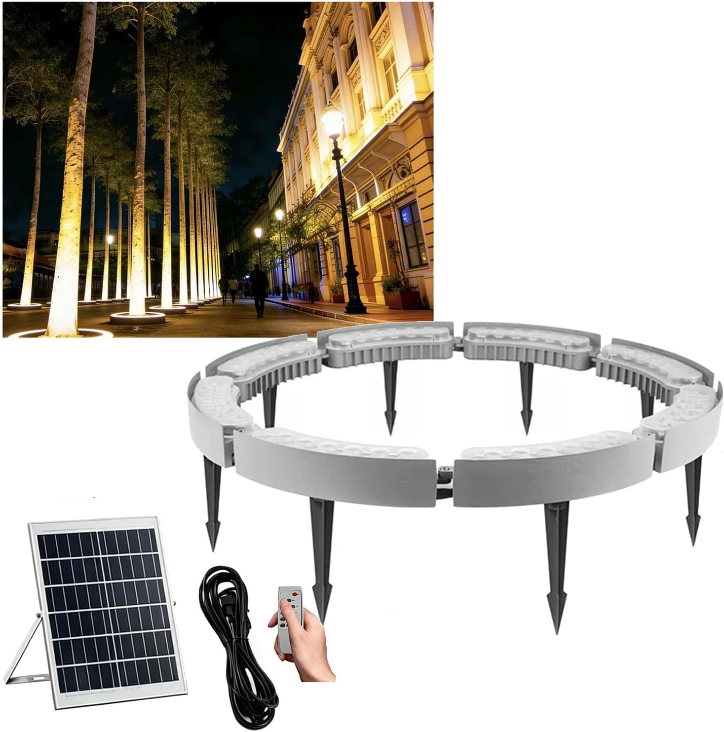 k3Mq9Rw Solar Tree Lights Solar-Powered Palm-Shaped Ring Tree Lights, Ideal For Garden And Courtyard Landscaping(8 Packs)