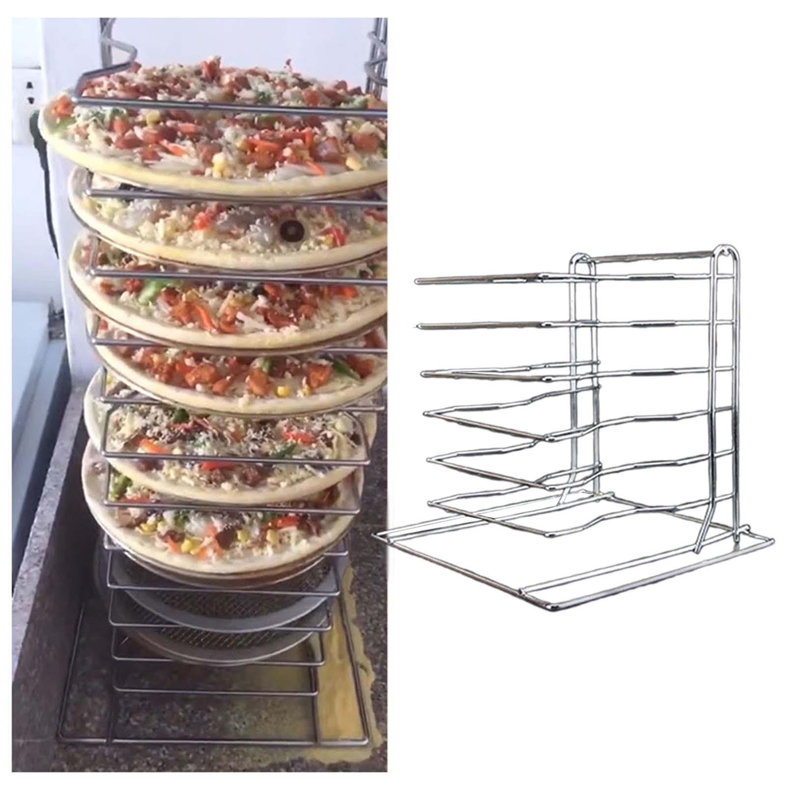 Estante para pizza con seis capas, soporte de refrigeración portátil multiusos para camping, pizzerías y catering, bandeja de almacenamiento