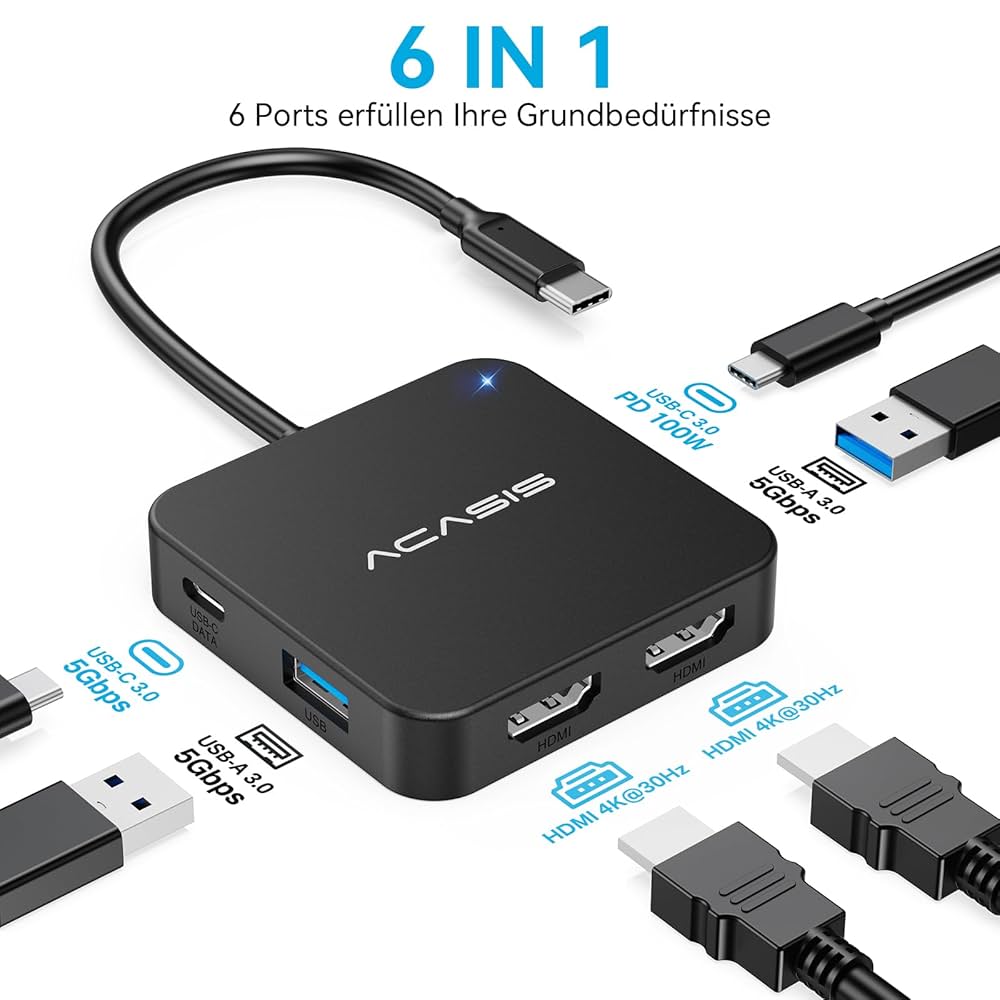 ACASIS USB C ドッキングステーション 15-in-1 Acasis 15-in-1 4K 60Hz USB C Desktop Docking Station for