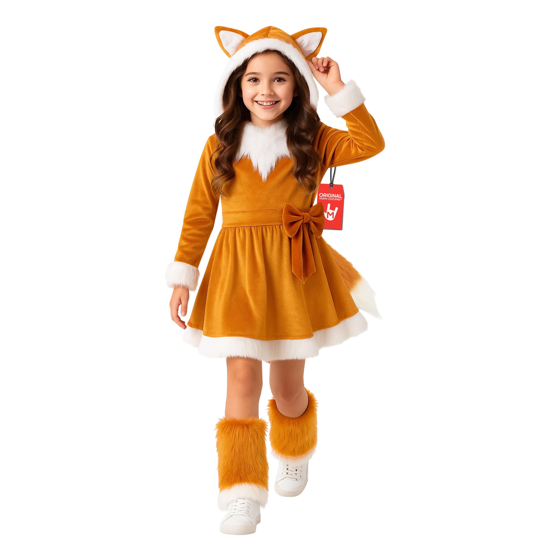 Morph Girls Fox Costume, Fox Costumes For Kids, Animal Costume Kids,World Book Day Costumes For Girls 4-6 yrs