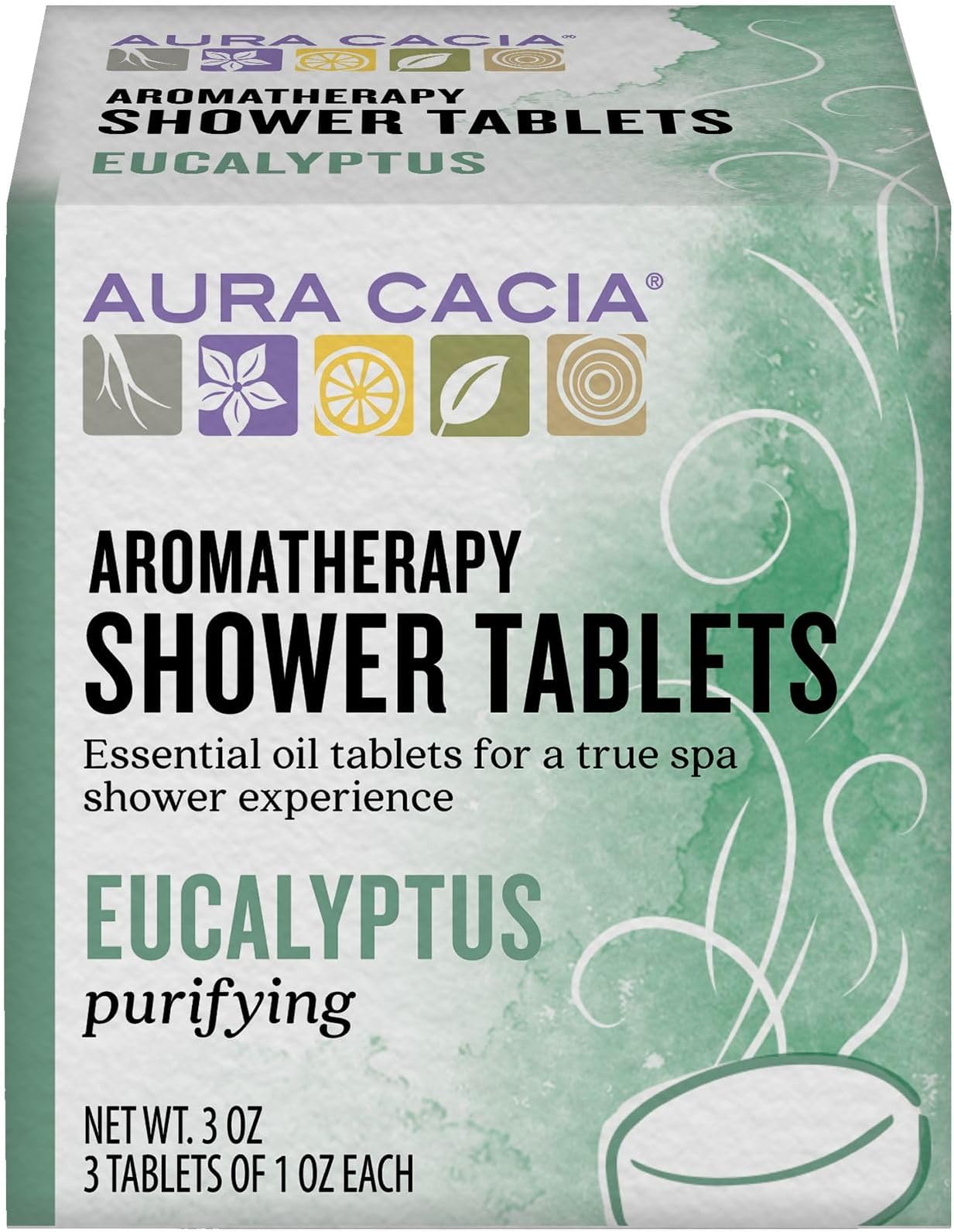 Purifying Eucalyptus Shower Tablet |Pure Essential Oils | Contains 3 Individually-Wrapped 1 oz. Tablets