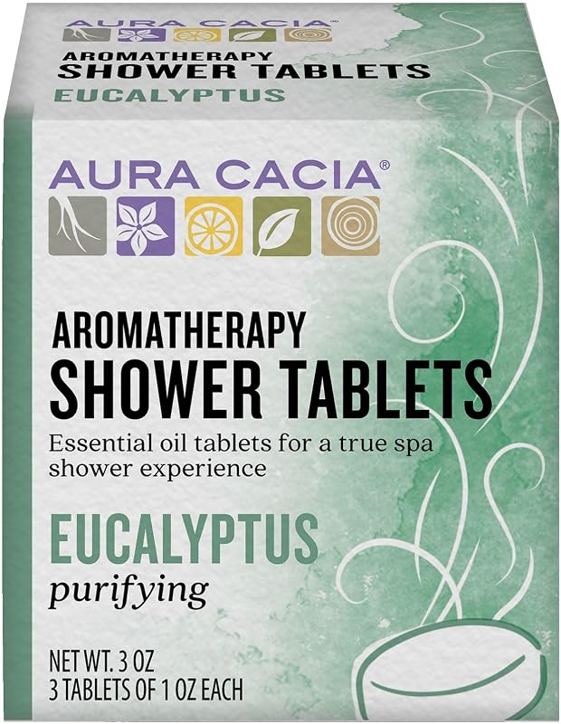 Aura Cacia Tabletes para Banho com Óleo Essencial de Eucalipto — Pacote com 3
