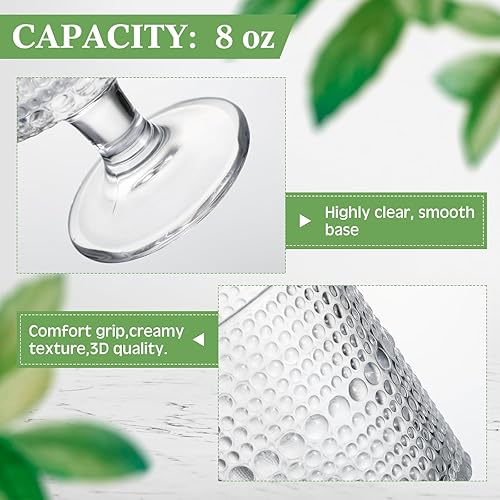 Miniatura 3 de Tioncy Copas de bebidas heladas Hobnail vintage de 8 onzas, copas mixtas de hobnail para vino, refrescos, jugos, cenas, bares, restaurantes (6