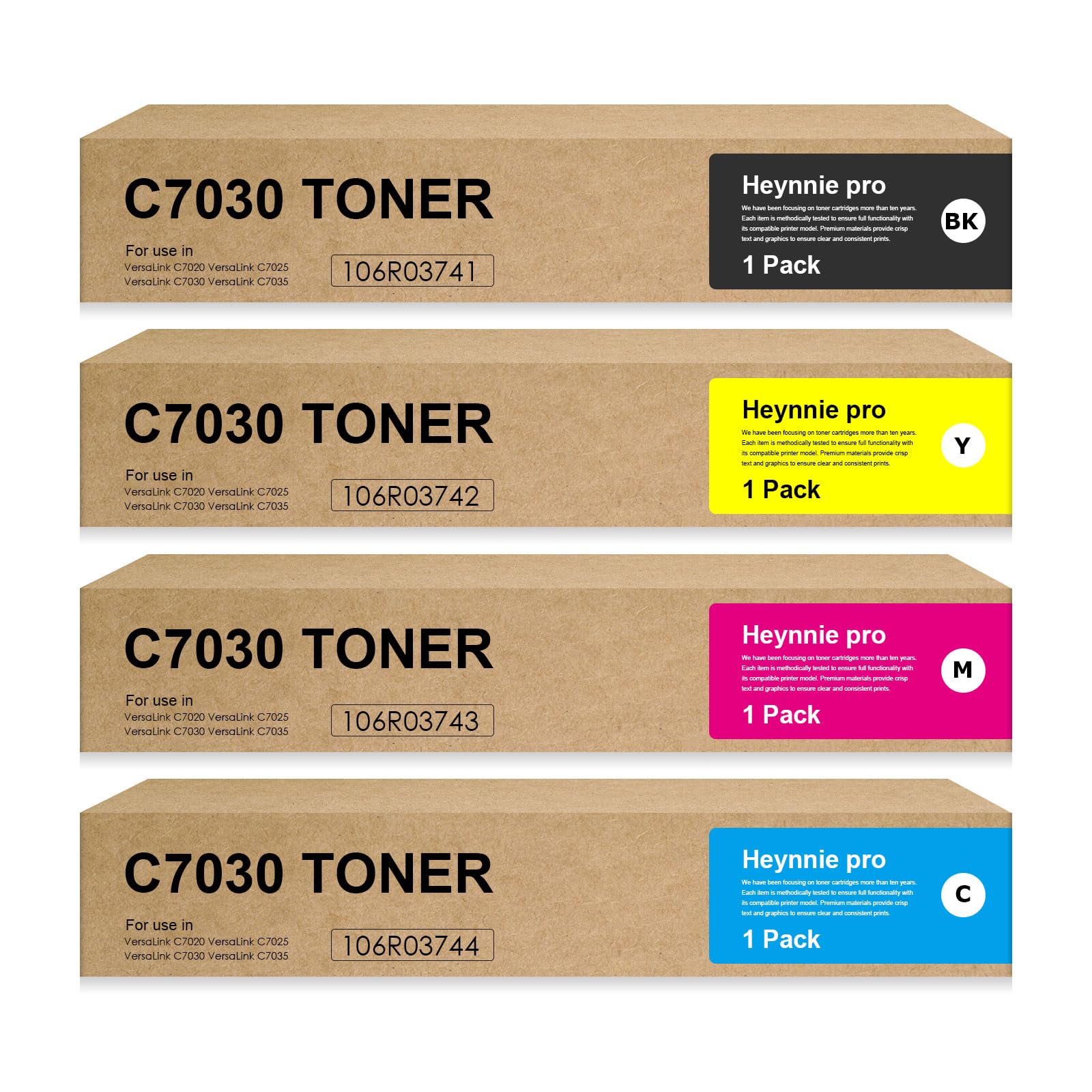 Heynnie pro C7020/C7025/C7030/C7035 Toner Cartridges Remanufactured for Xerox VersaLink 106R03741 106R03744 106R03743 106R03742 High Capacity