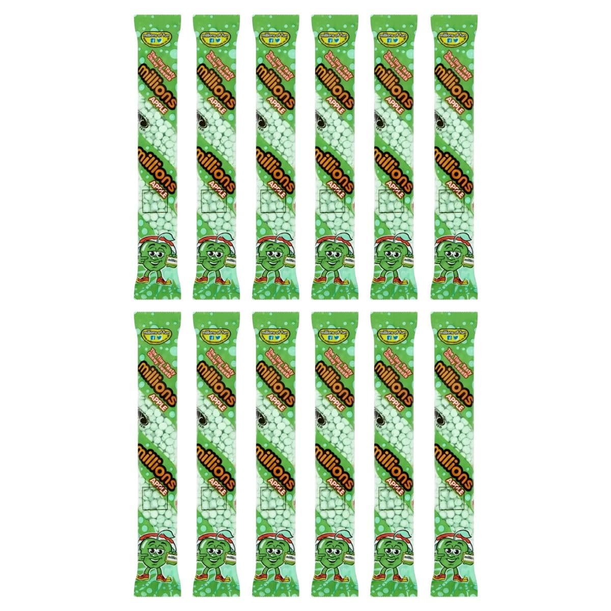 The Juicy, Tangy Apple Flavour Millions Sweets gift box 55g (Pack of 12)