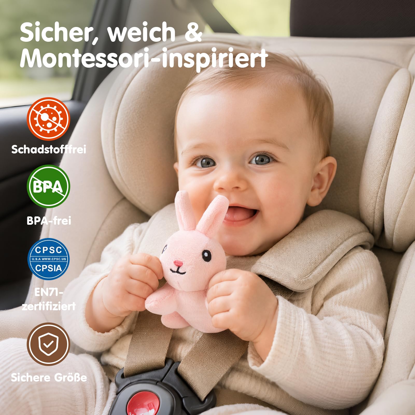 hahaland Montessori Spielzeug Baby 6-12 M, 6 Dschungeltiere mit Tierstimmen | Mit englischen Tierwörtern, Baumhaus & Spielmatte, Baby Spielzeug 6 Monate, fördert Sensorik & Feinmotorik, Baby Geschenk