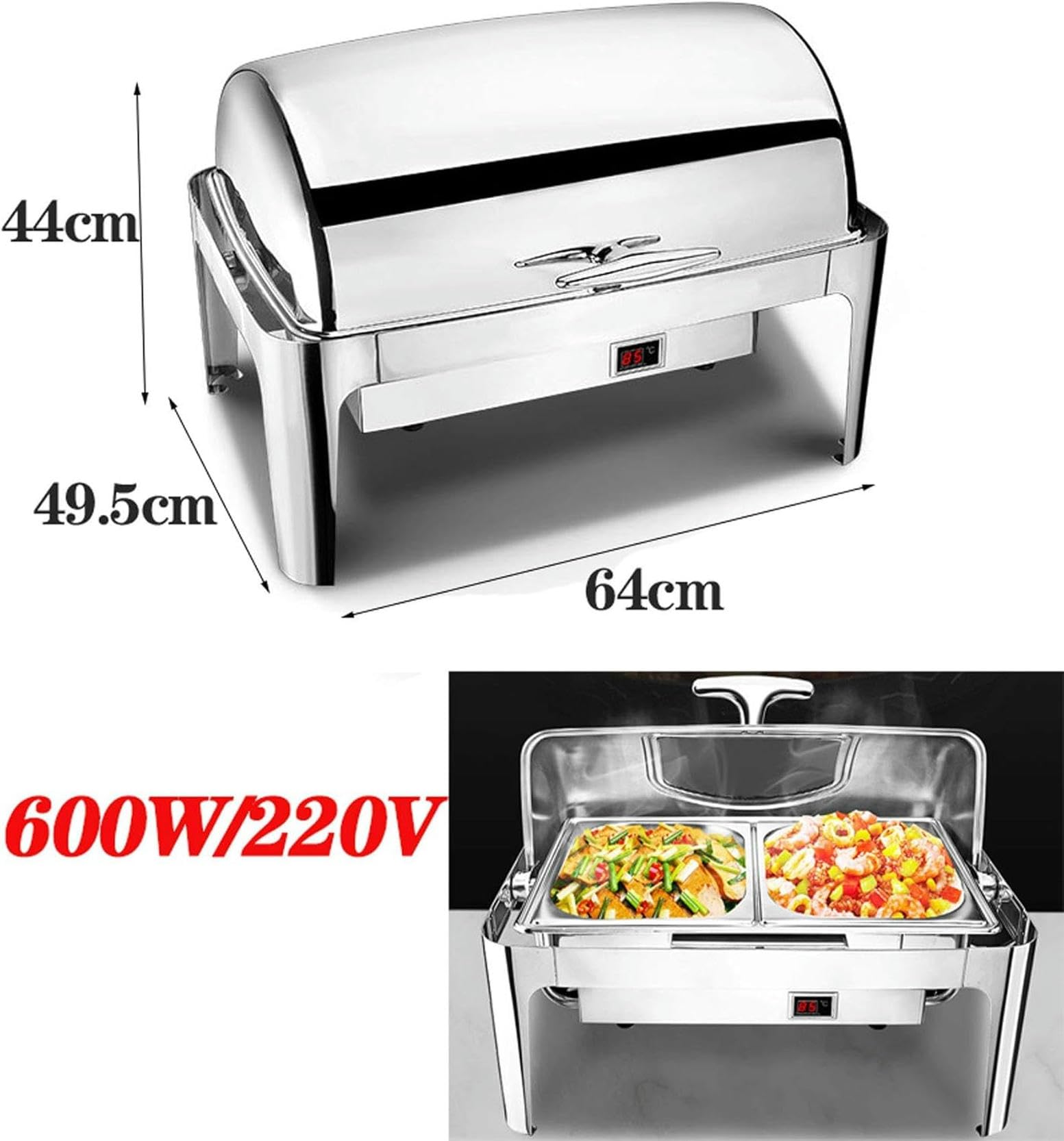 Calentador de alimentos para catering, calentadores y servidores de buffet de 9 litros, soporte comercial para alimentos, suministros de catering para mantener los alimentos frescos y deliciosos, 600