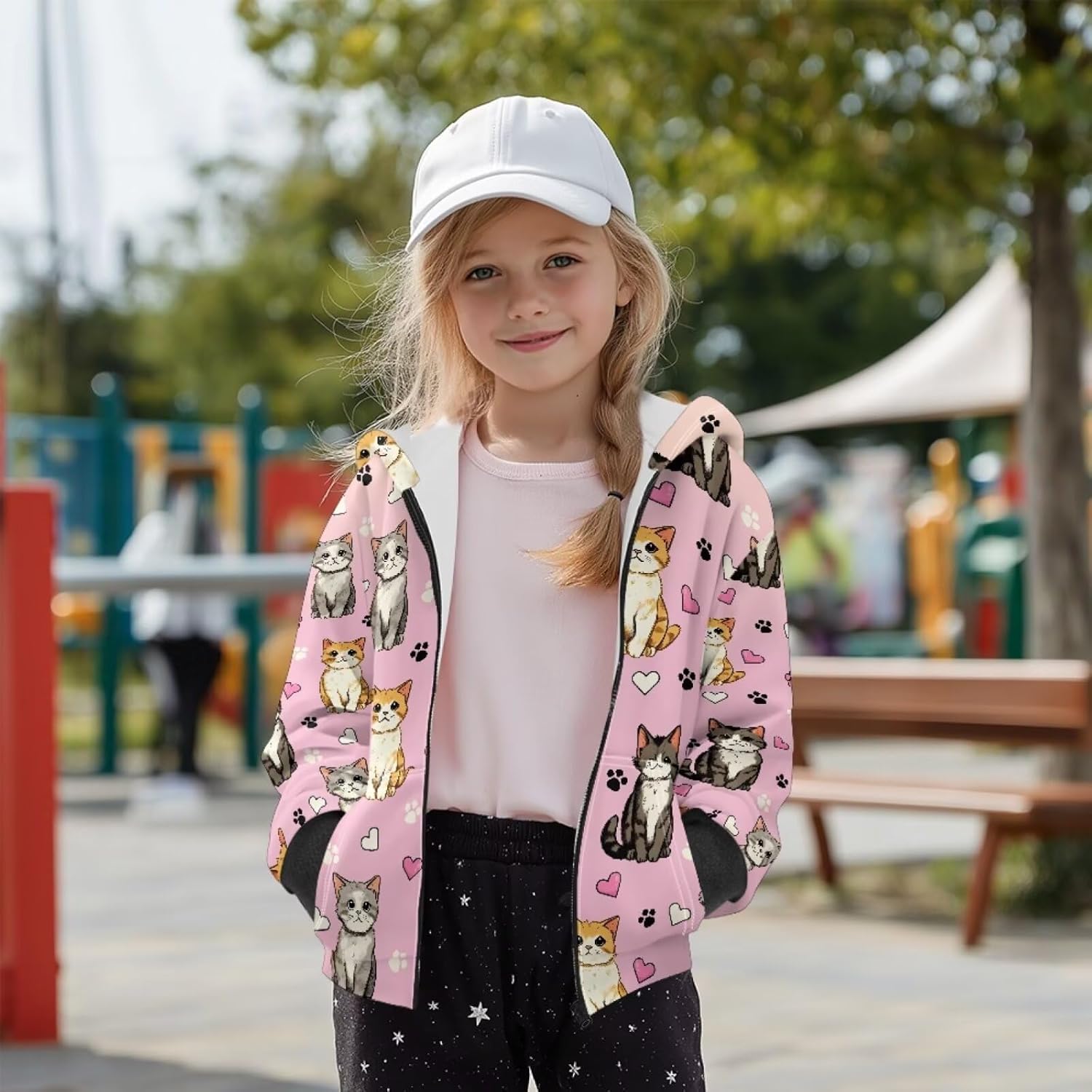 Girls Zip Up Hoodie Thick Sweatshirts Hoodies for Girls with Pockets Cute Kids Sweatshirt for 6-16 Years