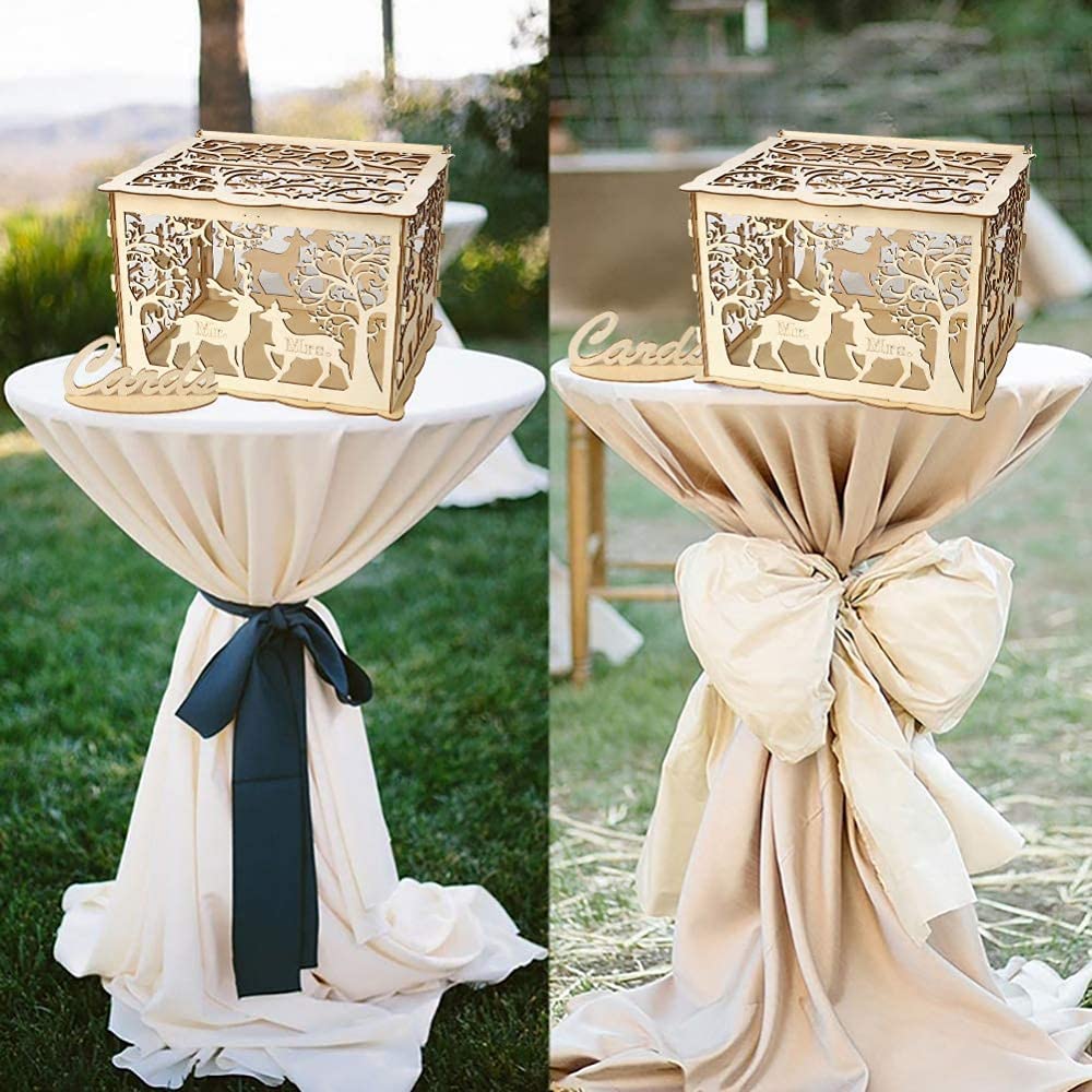 Scatola Di Carte Di Nozze Fai-da-te Con Serratura Scatola Di Carte Di Legno Rustica Scatola Di Carte Regalo Perfetta Per Matrimoni Wedding