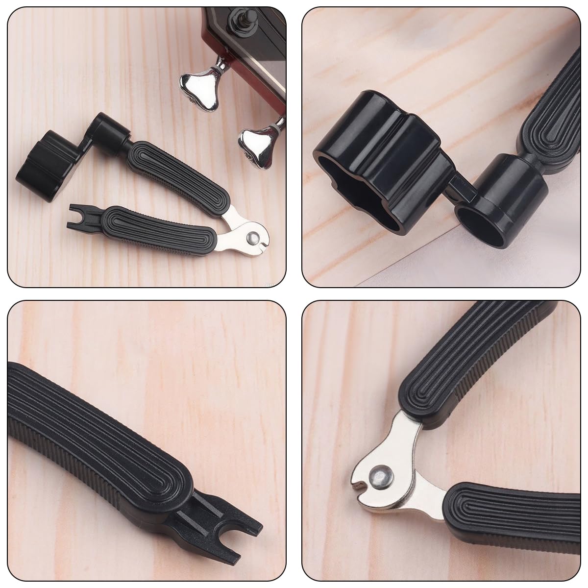 4 PCS Guitar String Winder Cutter Multifunctional Guitar Maintenance Tool Guitars Accessories Guitar Bridge Pin Puller 3-in-1 Guitars String Winder Tool for Instrument Repairing - Image 3