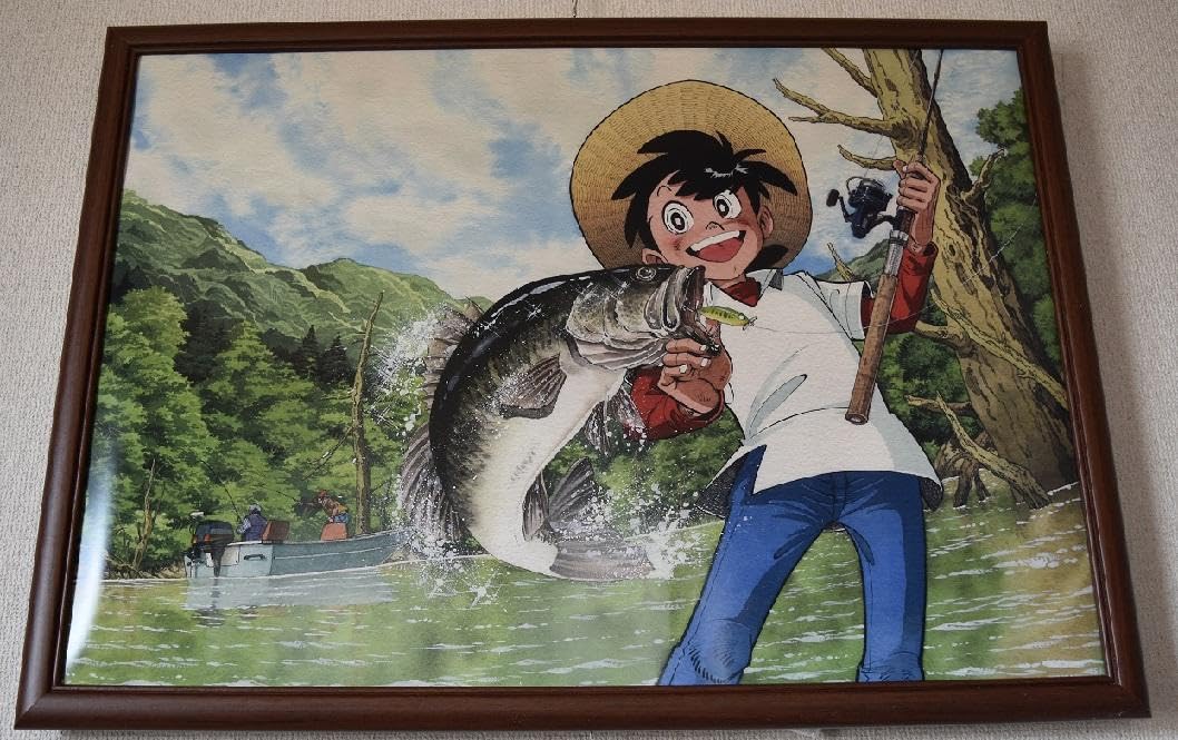 矢口高雄　水墨画　イカ 矢口高雄 水墨画 イカ 釣りキチ三平・矢口高雄 漫画家 生誕40