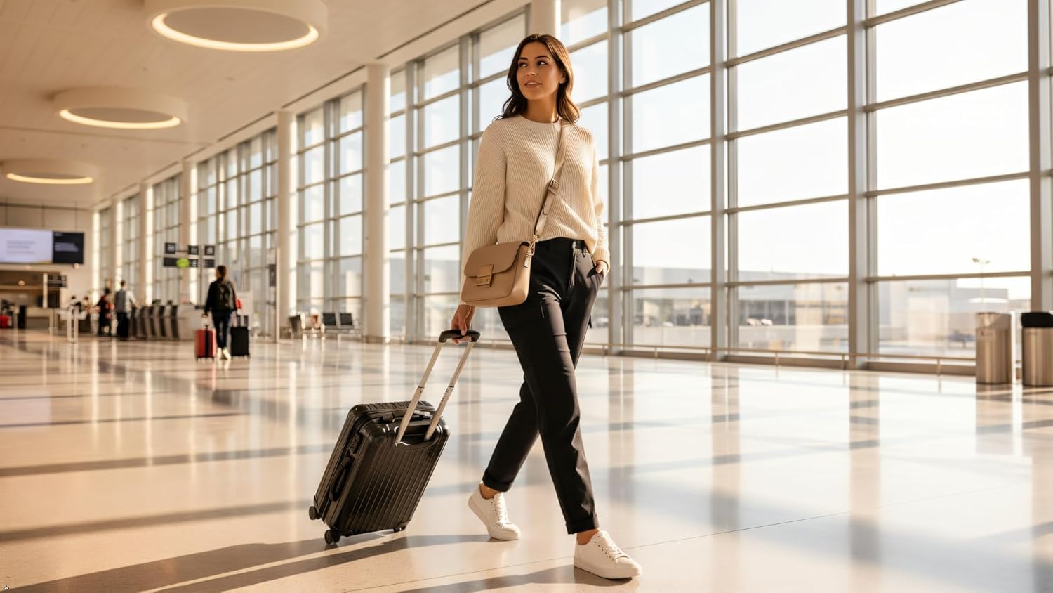 Women's Cargo Capri Pants - Stretch Hiking Cropped Pants with Pockets & Adjustable Hem for Casual Travel Work Golf - Image 7